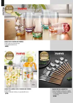 Vista previa de JUEGO DE 6 VASOS DE VIDRIO, 100% vidrio con fondo de color. Capacidad de 350 ml c/u, nuevo folleto de la tienda, válido en México a partir del 13.06.2025 | Página: 12