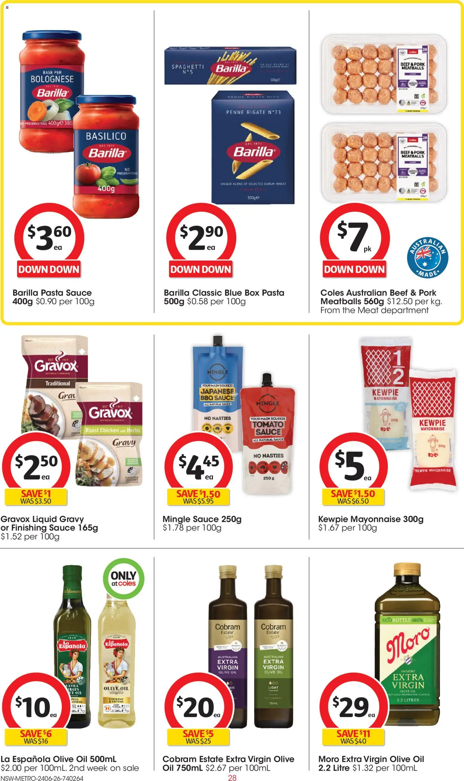 Coles catalogue - valid from 24/06/2026 | Page: 28 | Products: Beef, Pasta, Mayonnaise, Sauce