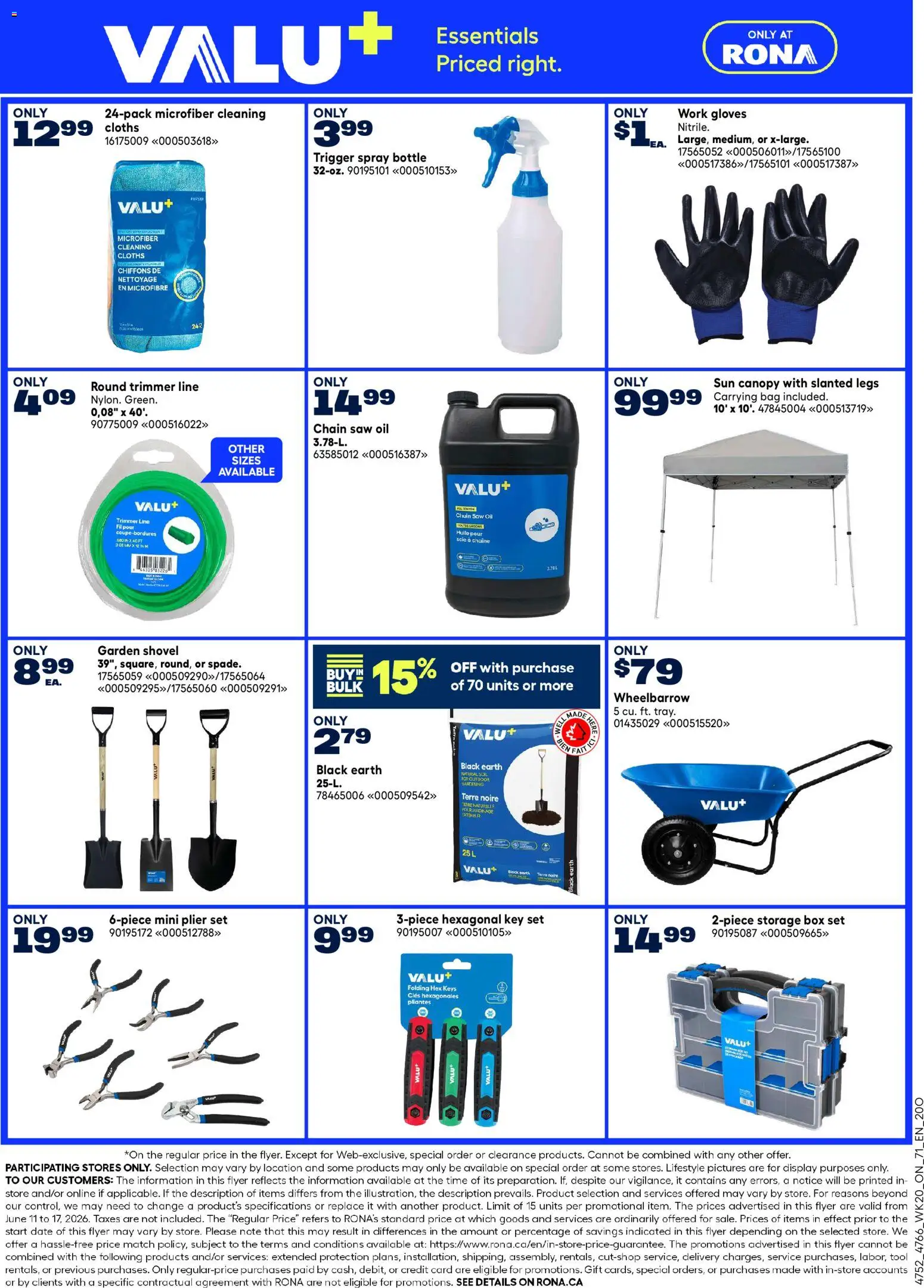 Rona flyer valid from 11.06.2026 | Page: 6 | Products: Gloves, Bag, Box, Oil
