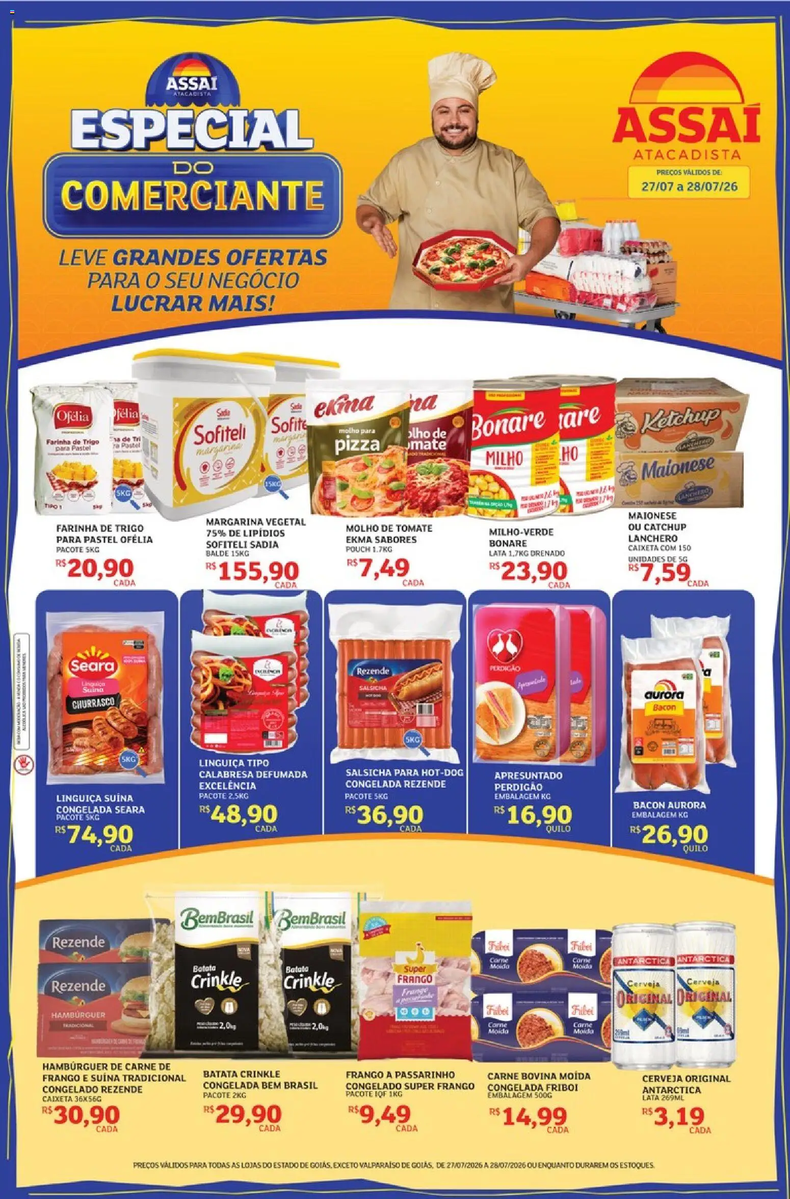 Assaí Atacadista Folheto - válido de 27/07/2026 | Página: 1 | Produtos: Carne, Hambúrguer, Frango, Balde