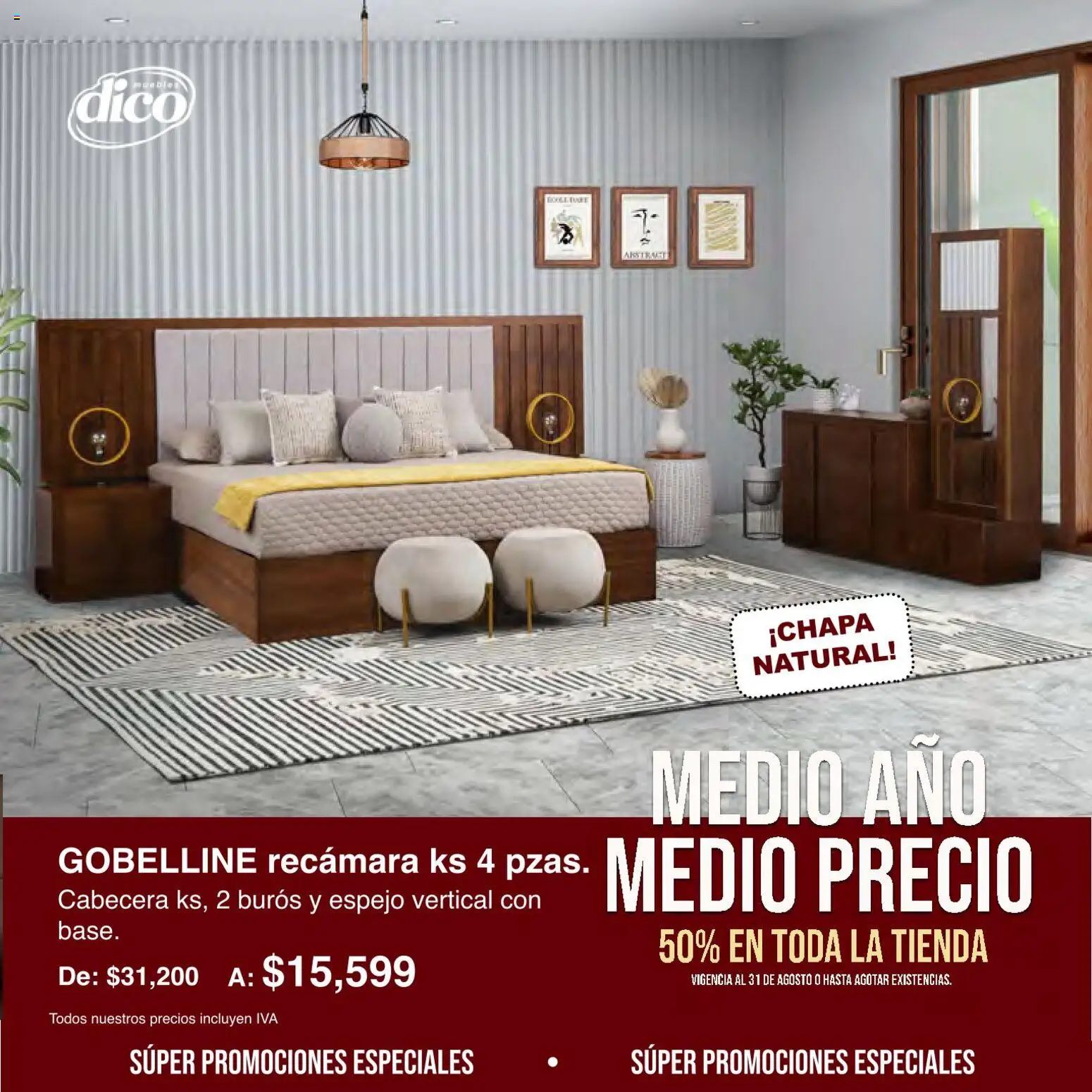 Nuevas ofertas de Muebles Dico válidas en toda la República Mexicana desde el 01/08/2026. ¡Encuentra las mejores ofertas en Muebles Dico catálogo Medio año, medio precio! | Página: 21 | Productos: Cabecera, Espejo