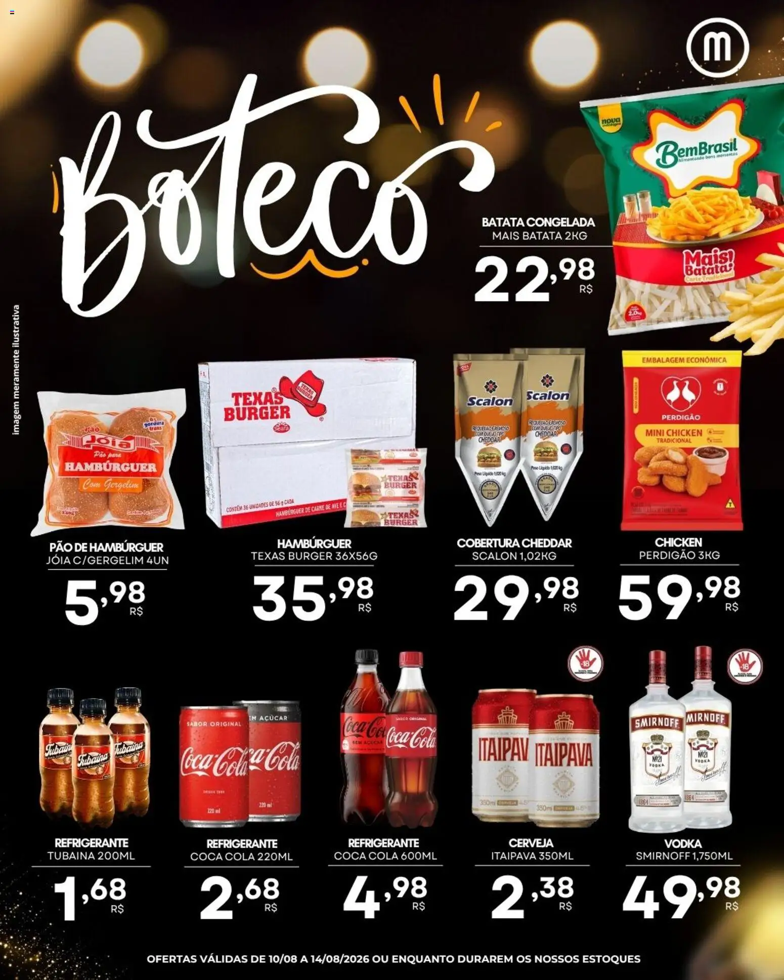 Mercadão Atacadista Folheto - válido de 10/08/2026 | Página: 4 | Produtos: Pão, Cerveja, Cheddar, Vodka