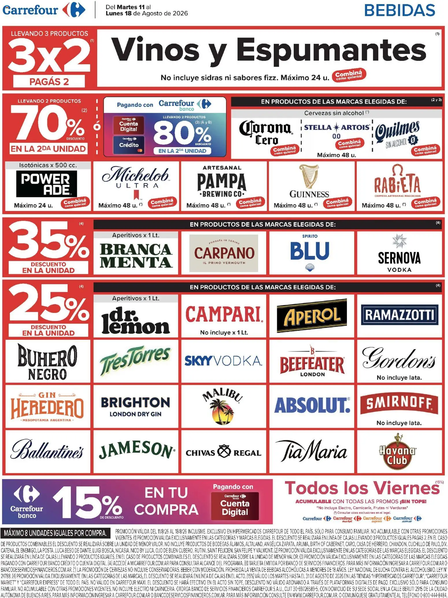 Carrefour ofertas │ válido desde el 11/08/2026 | Página: 12 | Productos: Aperol, Cuchillo, Bebidas, Verduras