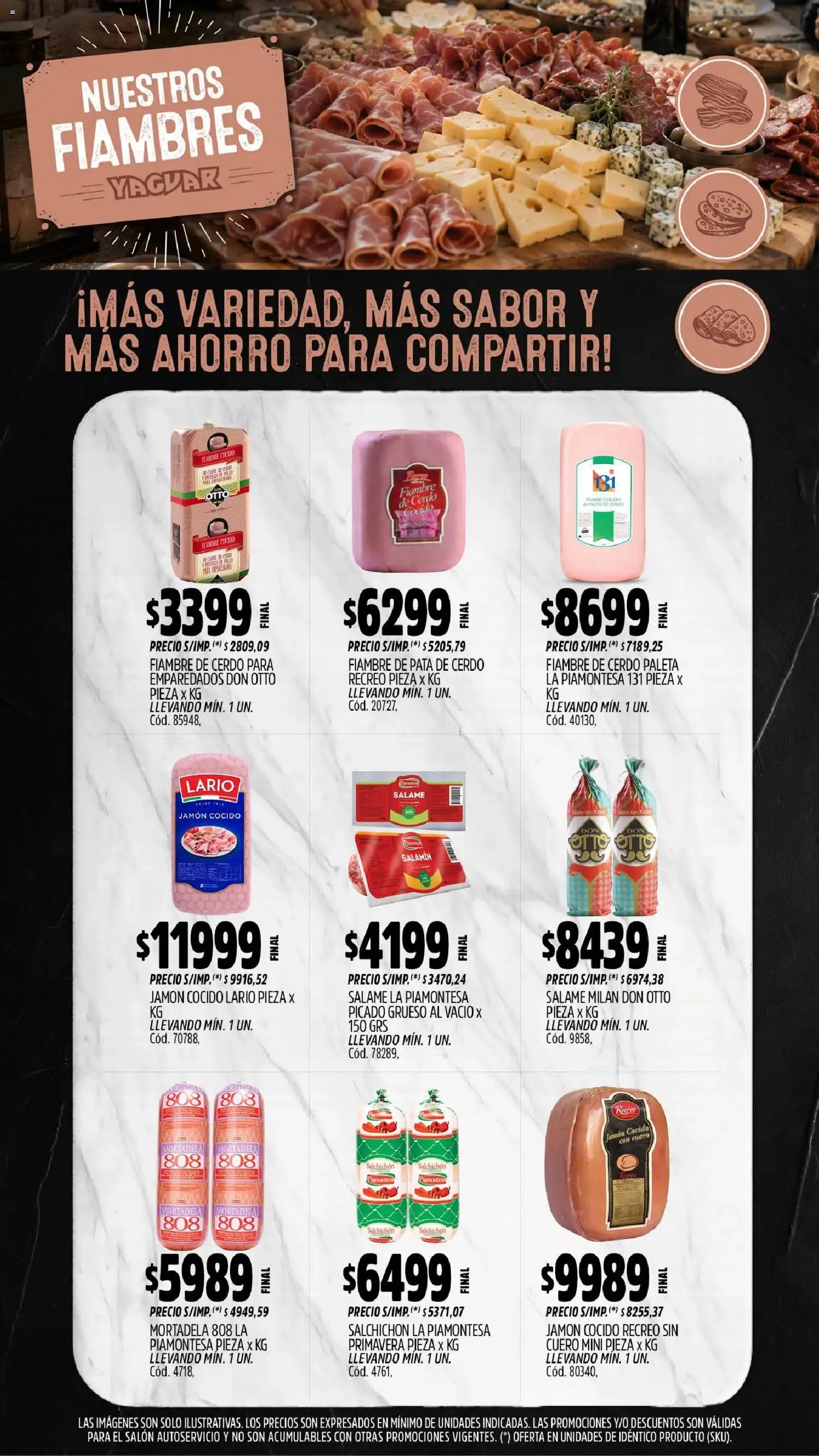 Yaguar - Oferta Semanal Salta │ válido desde el 31/08/2026 | Página: 9 | Productos: Jamón cocido, Paleta, Jamón, Salame