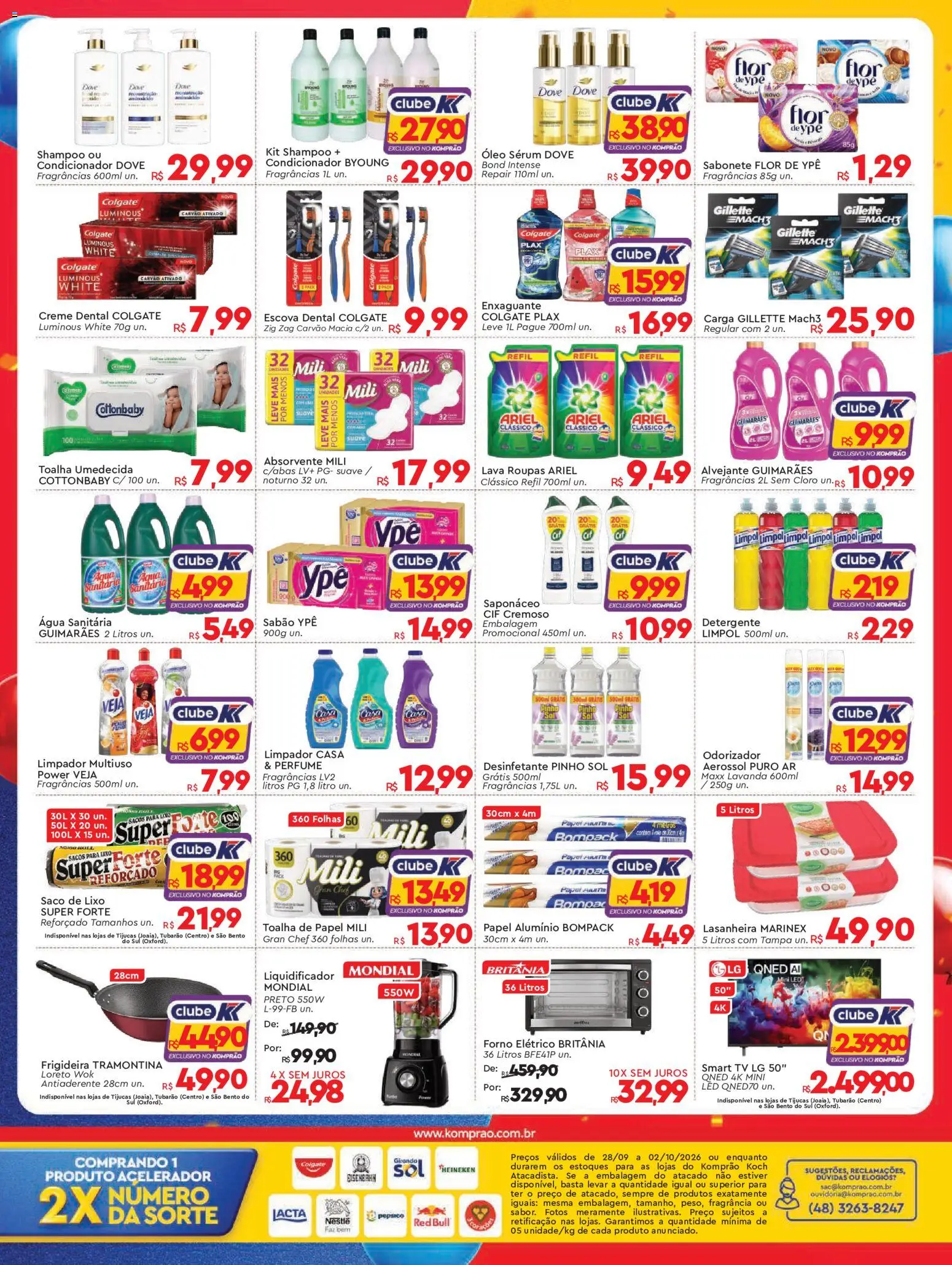 Komprao Atacadista Folheto - válido de 28/09/2026 | Página: 4 | Produtos: Ariel, Cloro, Papel alumínio, Rolo
