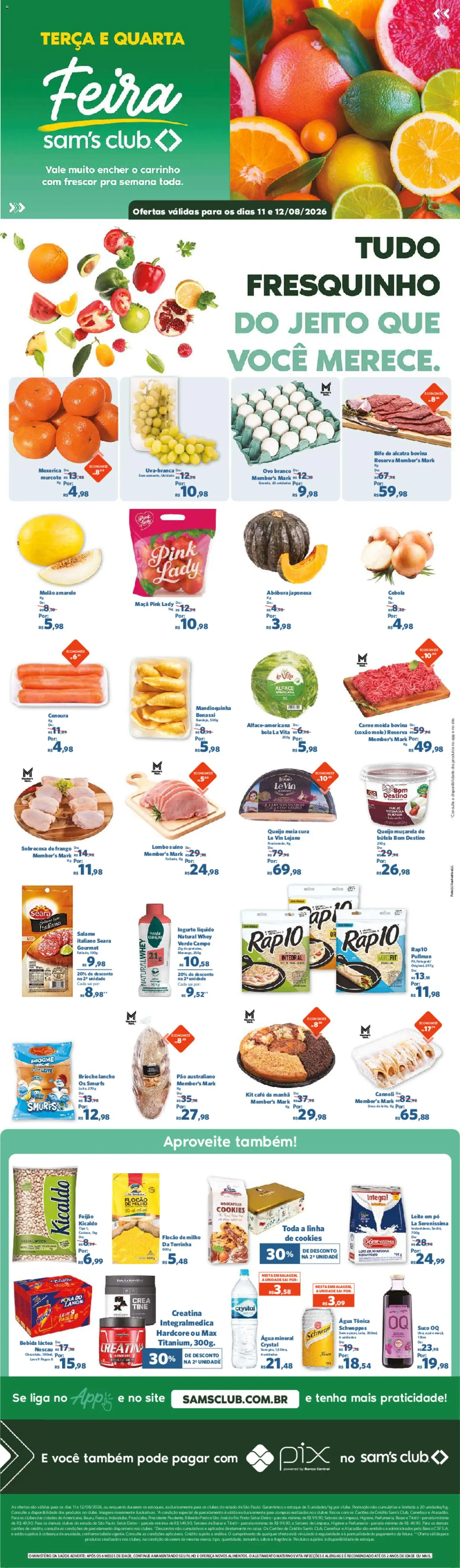 Sam's Club Folheto - válido de 11/08/2026 | Página: 1 | Produtos: Coxão mole, Pó, Bebida, Frango