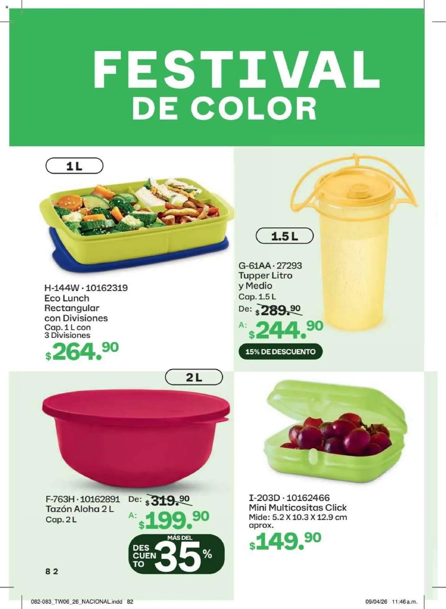 Nuevas ofertas de Tupperware válidas en toda la República Mexicana desde el 18/05/2026. ¡Encuentra las mejores ofertas en Tupperware catálogo! | Página: 82 | Productos: Tupper