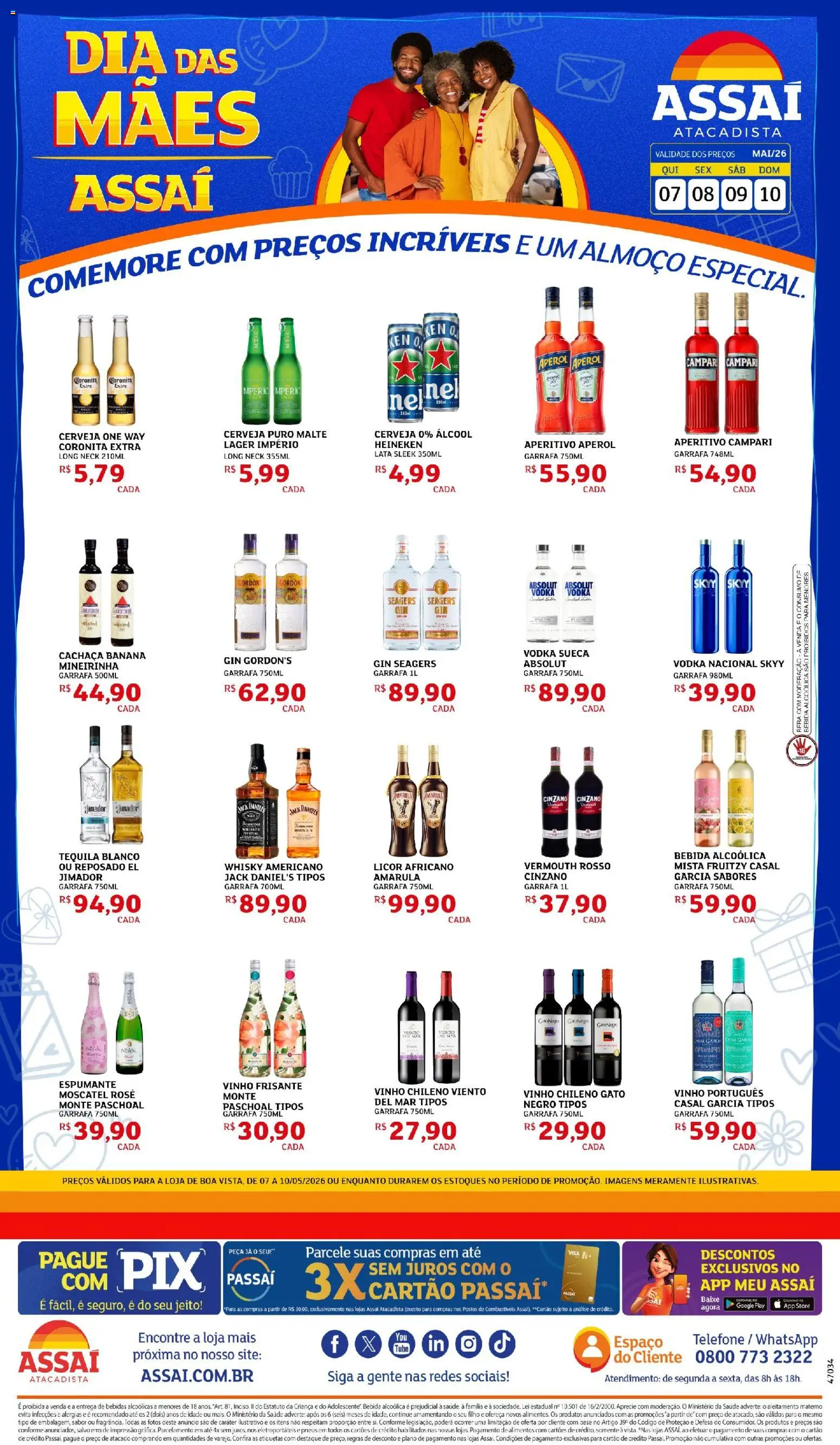Assaí Atacadista Folheto - válido de 07.05.2026 | Página: 1 | Produtos: Whisky, Tequila, Vodka, Bebida