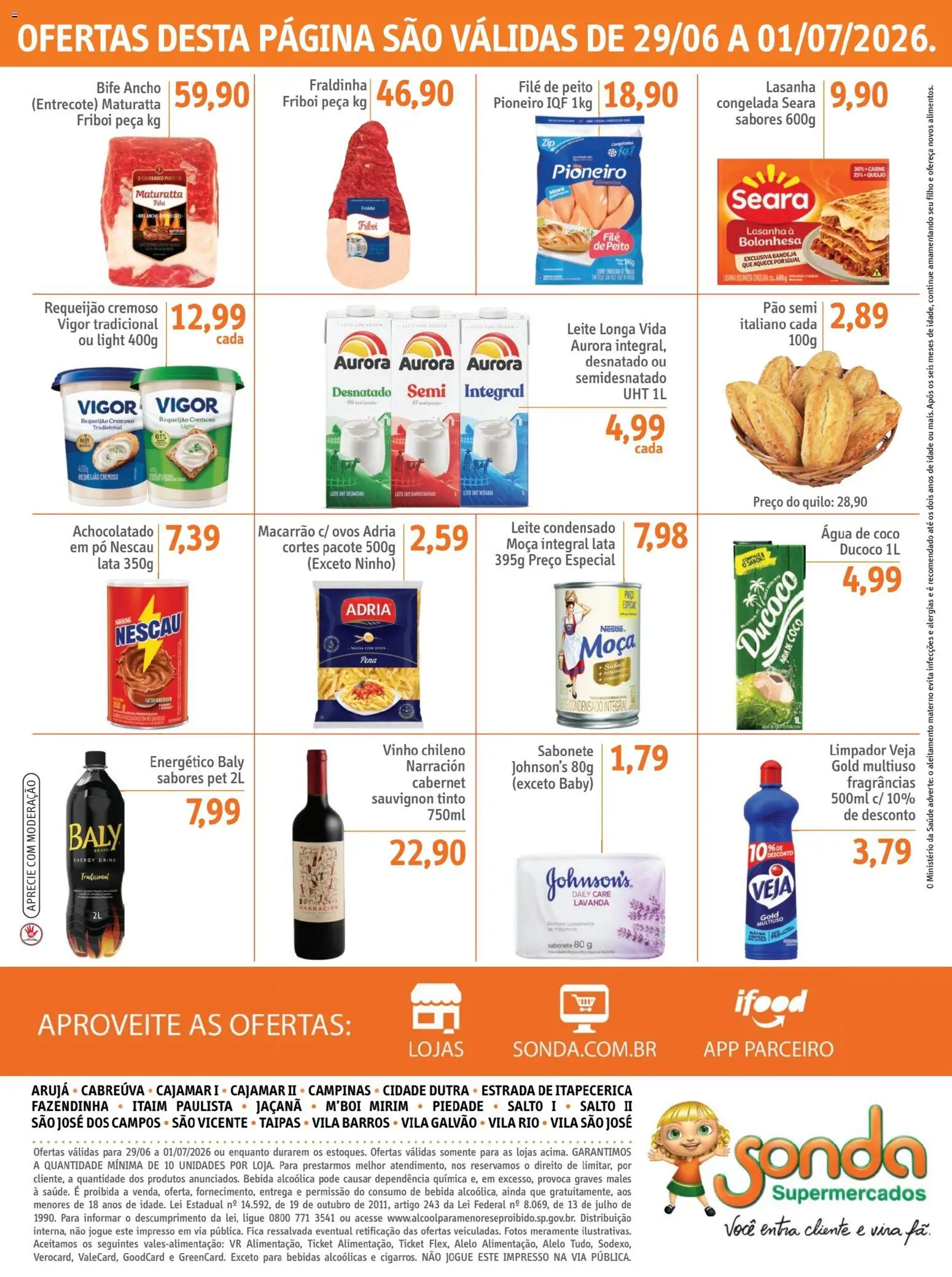 Sonda Folheto - válido de 26/06/2026 | Página: 2 | Produtos: Pó, Água de coco, Leite, Vinho