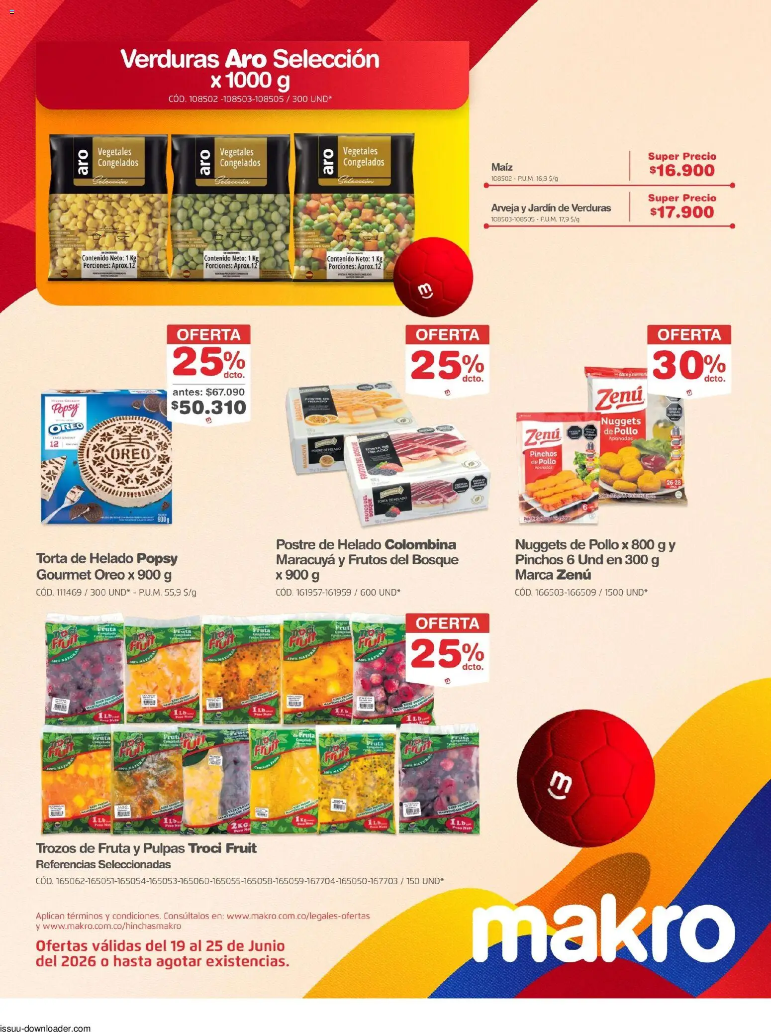 Makro revista - valida desde el 19/06/2026 | Página: 14 | Productos: Timbre, Helado, Maiz, Maracuyá