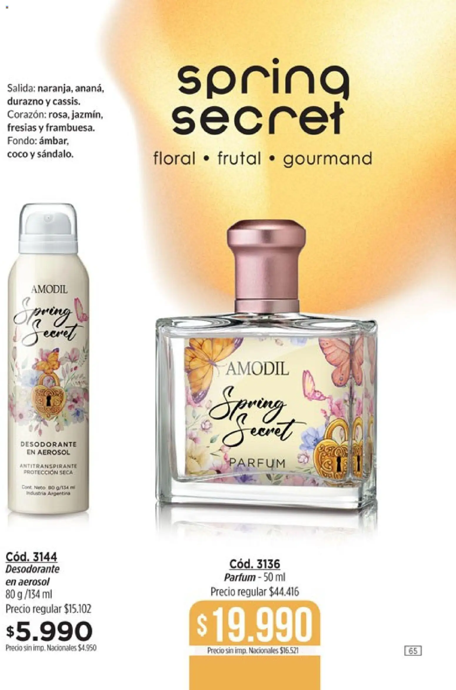 Catálogo Amodil Campaña 12 │ válido desde el 30/06/2026 | Página: 65 | Productos: Durazno, Desodorante, Antitranspirante