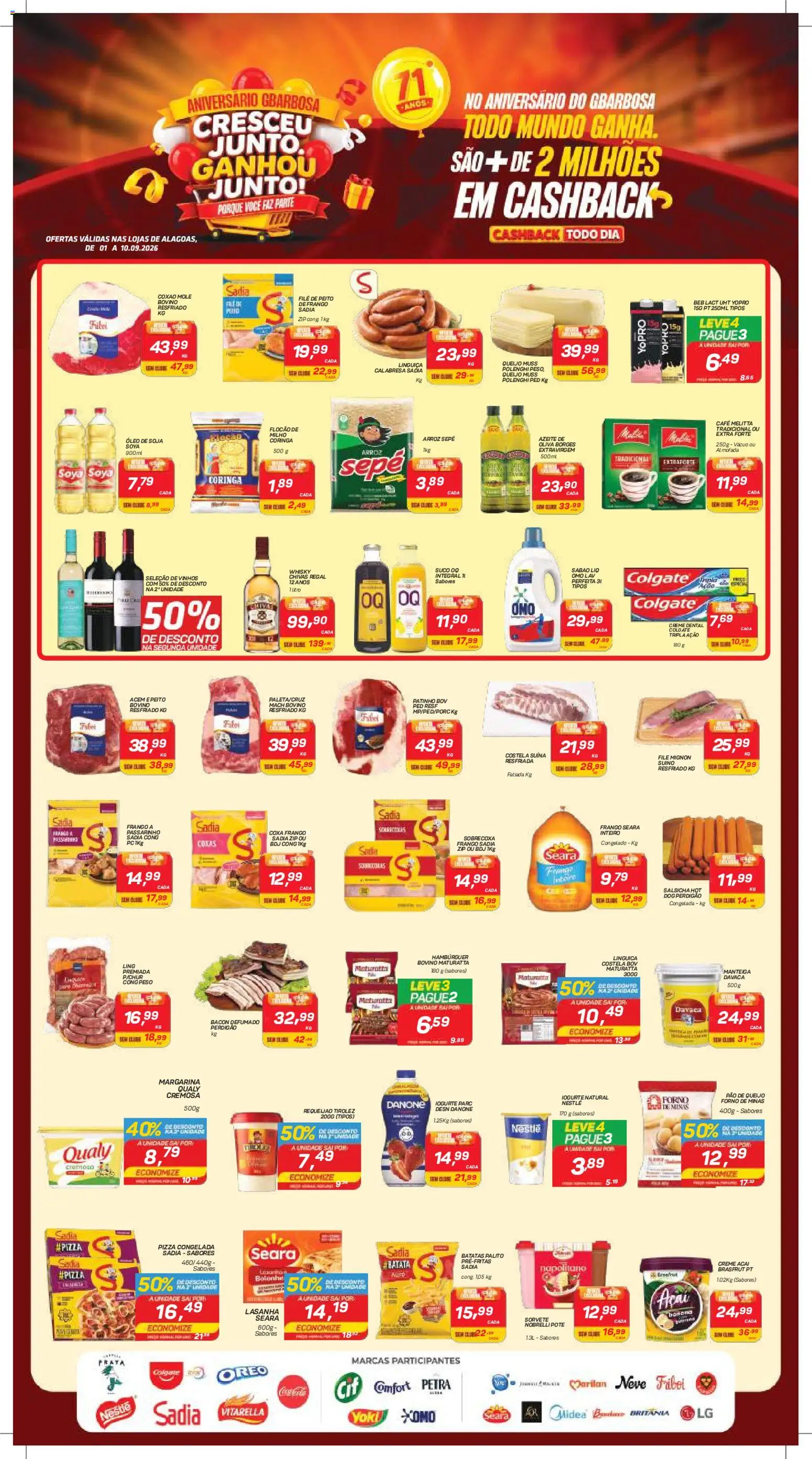Gbarbosa Folheto - válido de 01/09/2026 | Página: 1 | Produtos: Whisky, Linguiça, Acém, Queijo