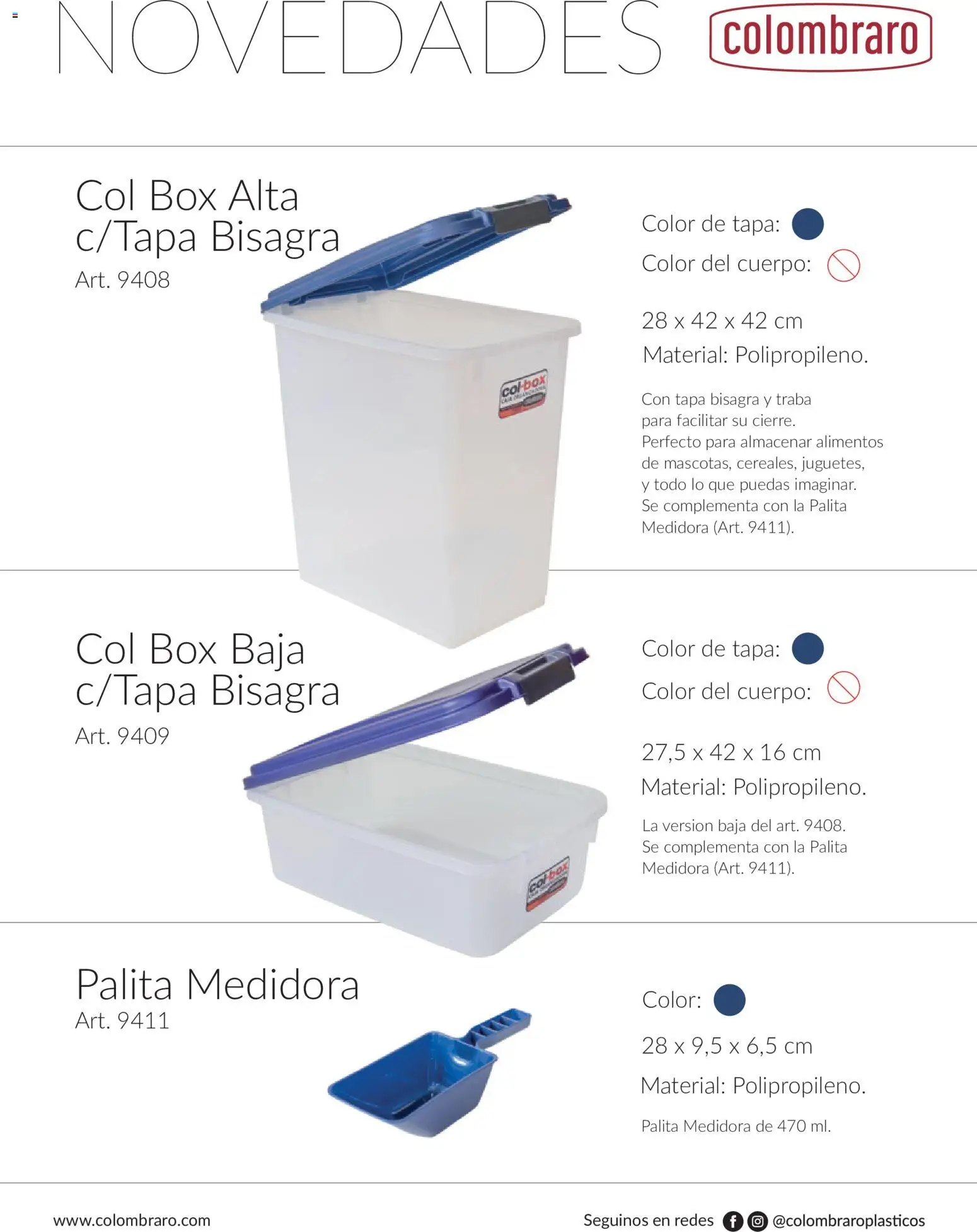 Colombraro - Novedades 2026 │ válido desde el 01/09/2026 | Página: 9 | Productos: Bisagra, Alimentos