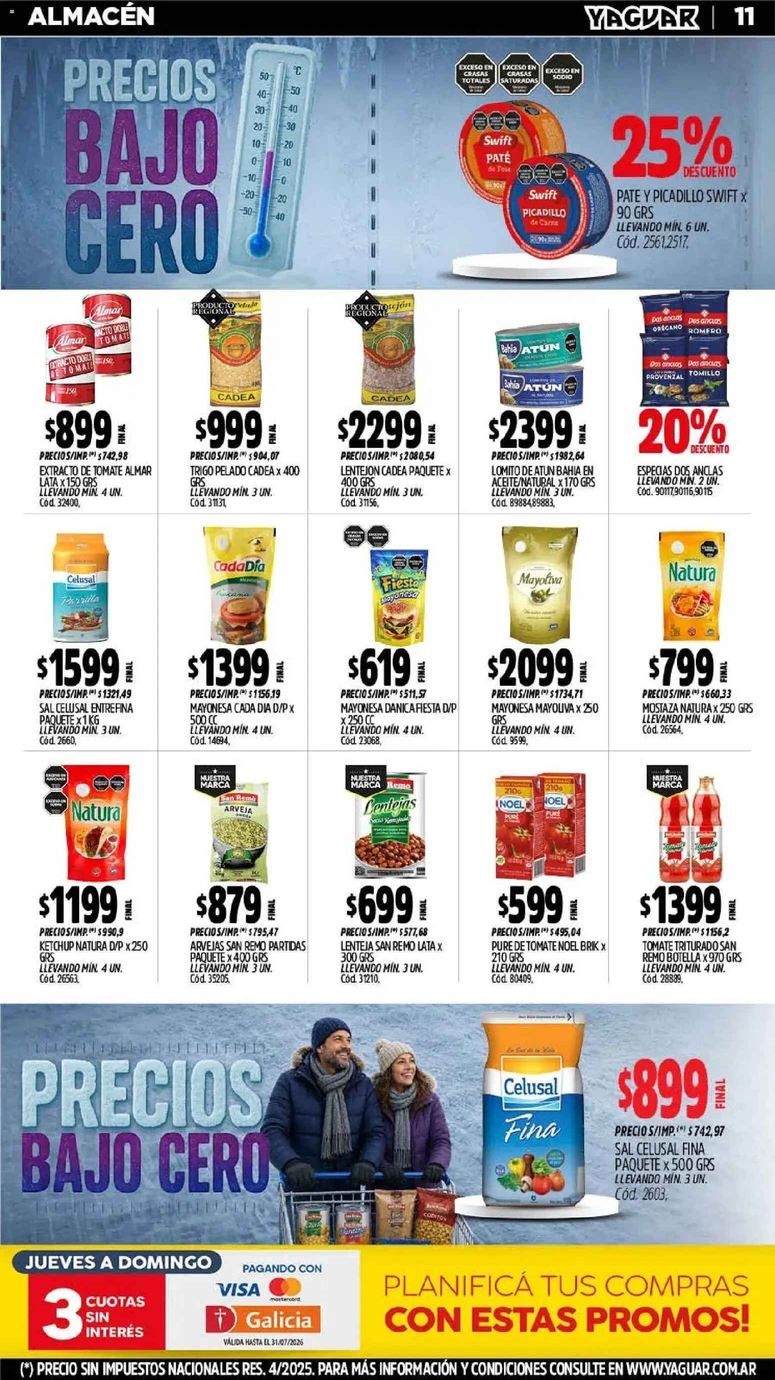 Yaguar - Oferta Semanal San Juan │ válido desde el 20/07/2026 | Página: 11 | Productos: Arveja, Lentejas, Paté, Orégano