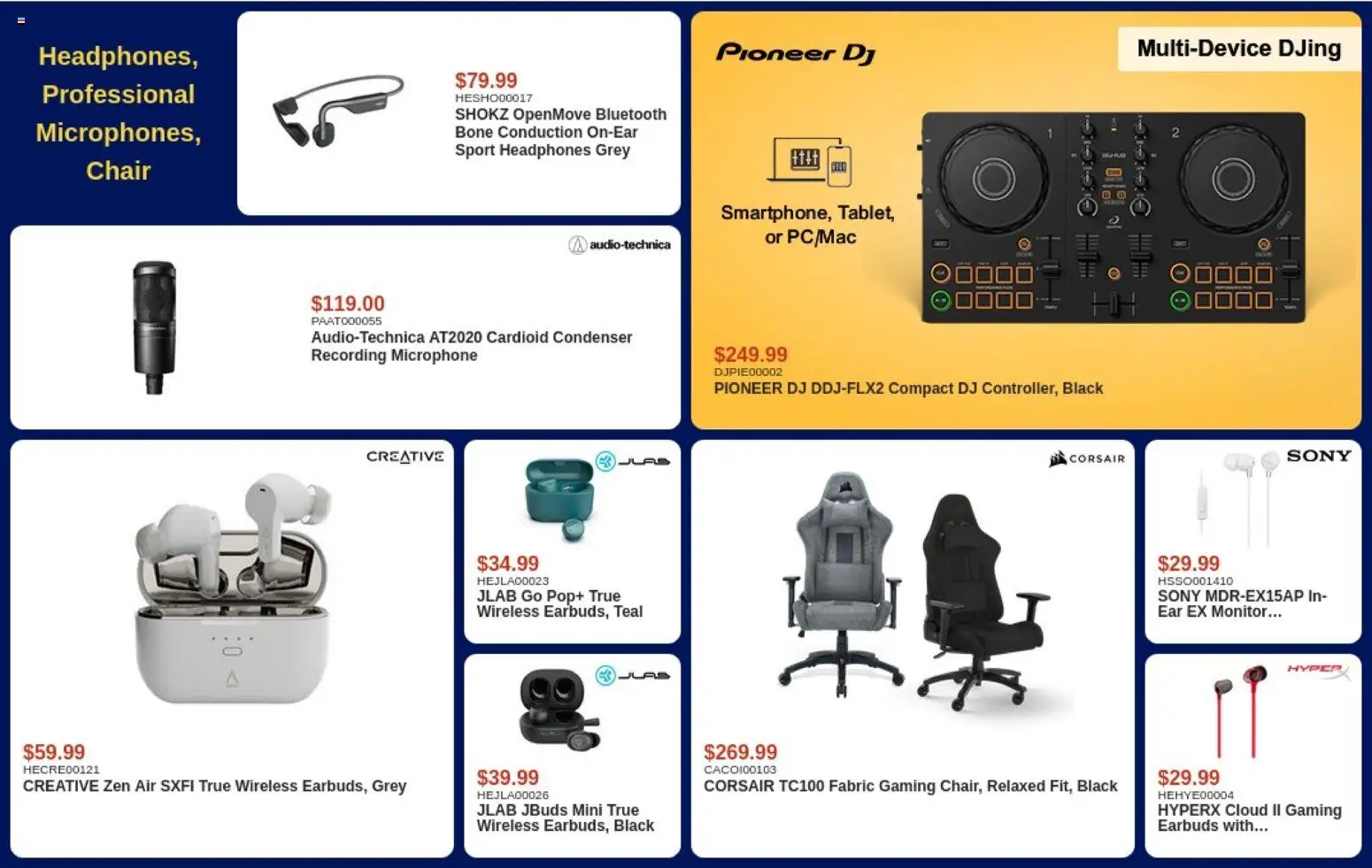 Canada Computers flyer valid from Jul 10, 2026 | Page: 8 | Products: Monitor, Headphones, Microphone, Chair