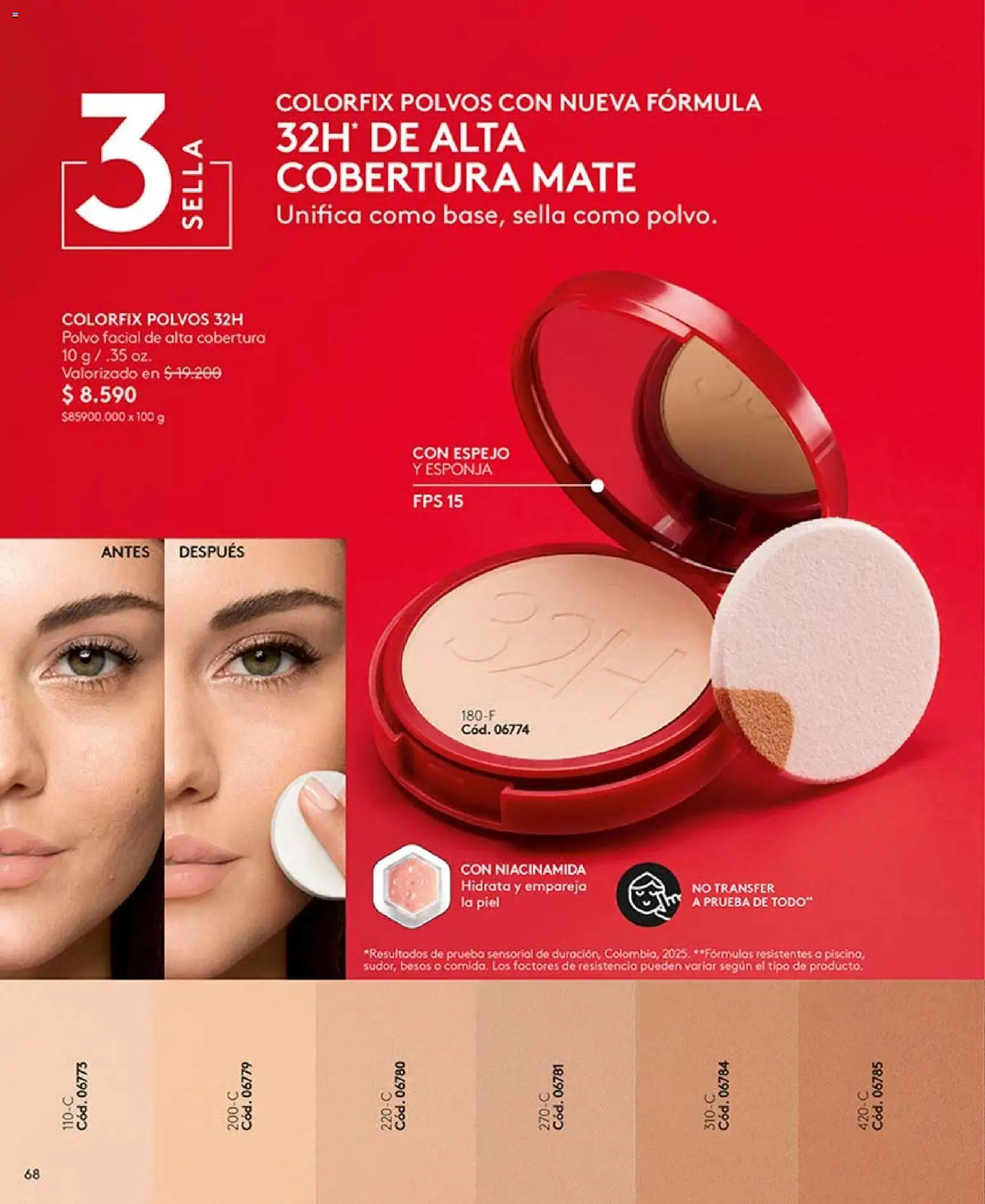 Catálogo Ésika Campaña 7 │ válido desde el 18.04.2026 | Página: 68 | Productos: Esponja, Espejo, Polvo, Mate