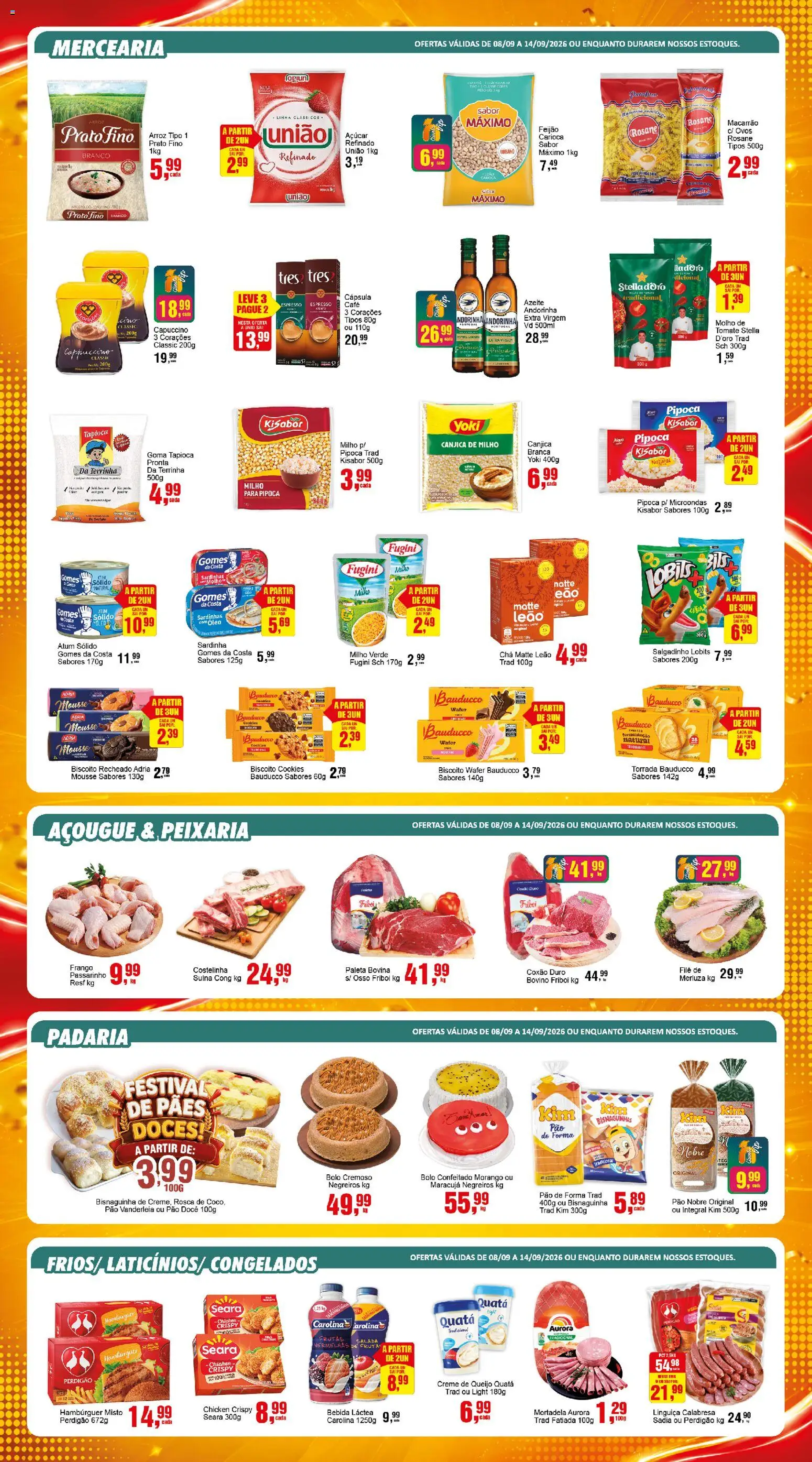 Negreiros Folheto - válido de 08/09/2026 | Página: 3 | Produtos: Cebola, Biscoito, Chá, Pipoca