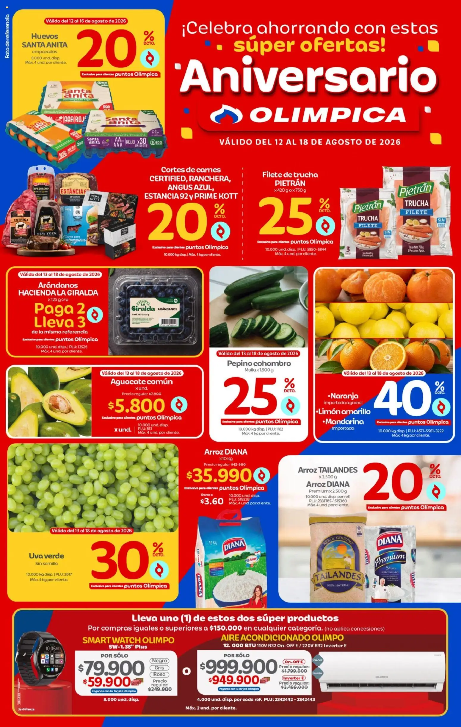 Olímpica revista - valida desde el 11/08/2026 | Página: 4 | Productos: Trucha, Limón, Filete, Huevos