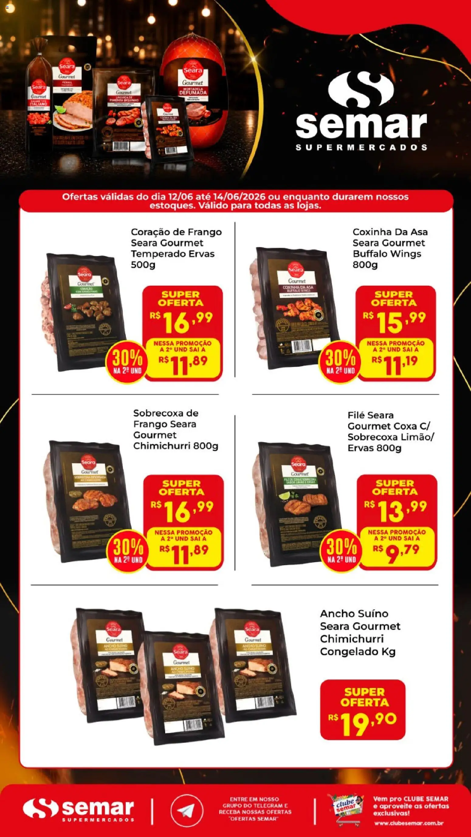 Semar Supermercado Folheto - válido de 12.06.2026 | Página: 1 | Produtos: Coração de frango, Frango