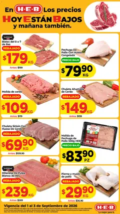 Vista previa de H-E-B folleto Los precios hoy están bajos, nuevo folleto de la tienda, válido en México a partir del 01/09/2026