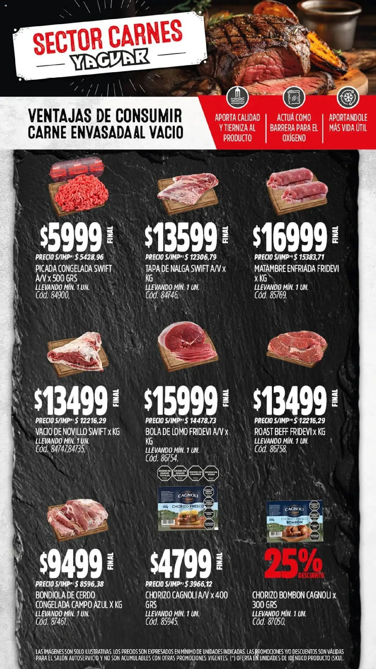 Yaguar - Oferta Semanal General Roca │ válido desde el 06/04/2026 | Página: 6 | Productos: Lomo, Carne, Chorizo, Cerdo