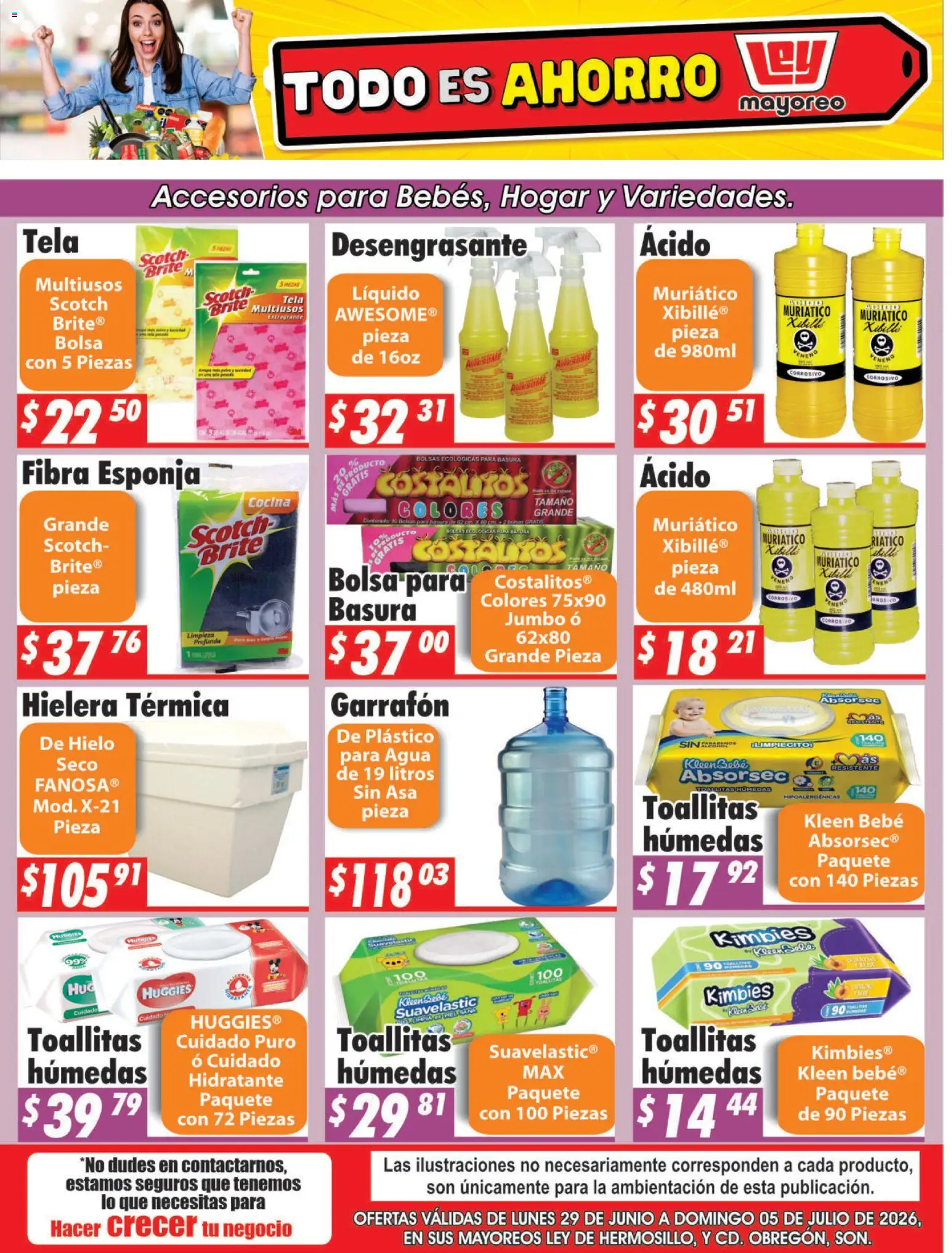 Nuevas ofertas de Casa Ley válidas en toda la República Mexicana desde el 29/06/2026. ¡Encuentra las mejores ofertas en Casa Ley folleto Hermosillo! | Página: 1 | Productos: Esponja, Hielera, Desengrasante, Cocina