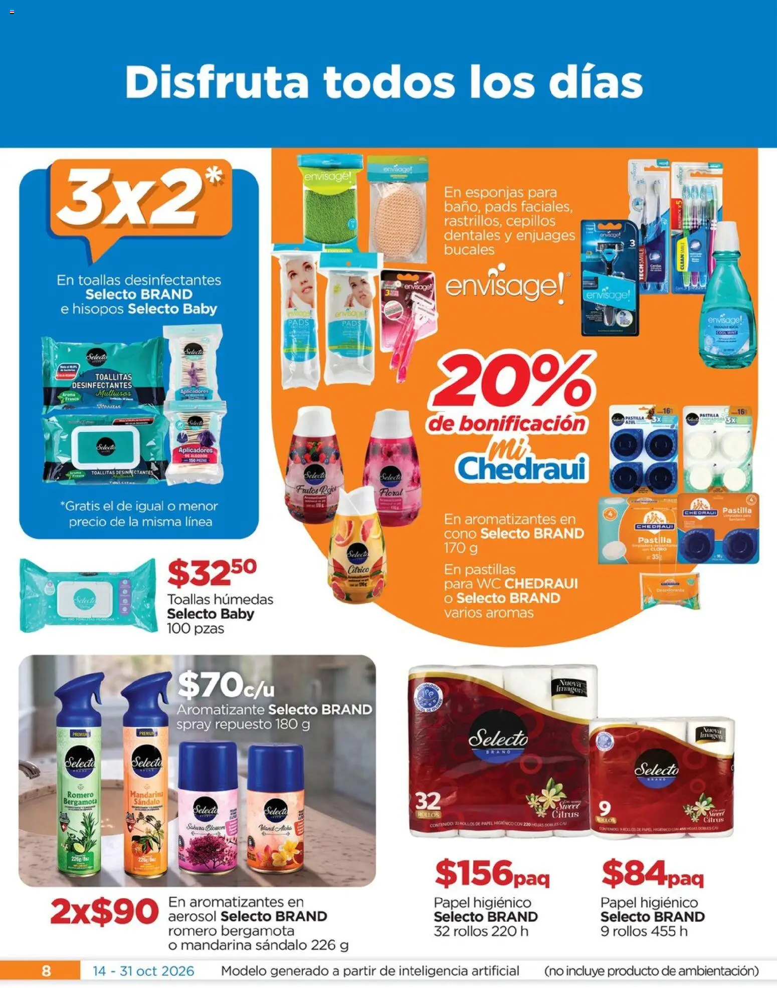 Nuevas ofertas de Chedraui válidas en toda la República Mexicana desde el 14/10/2026. ¡Encuentra las mejores ofertas en Chedraui folleto Nuestras marcas propias calidad y variedad que cuesta menos! | Página: 8