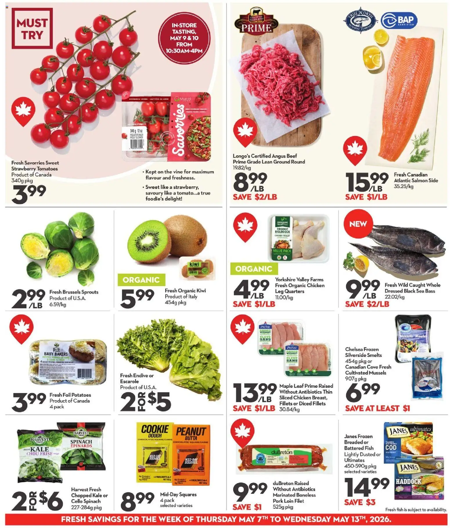 Longo's flyer valid from 07.05.2026 | Page: 7 | Products: Beef, Potatoes, Chicken, Pork
