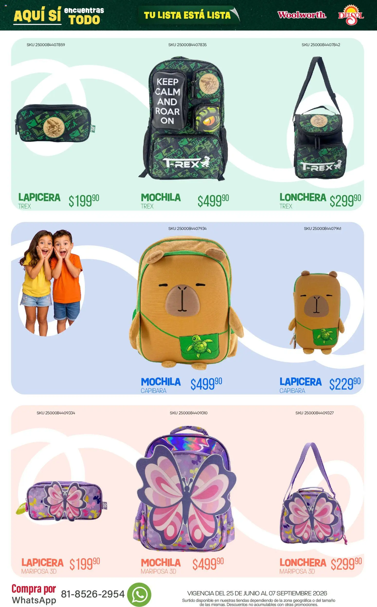 Nuevas ofertas de Del Sol y Woolworth válidas en toda la República Mexicana desde el 25/06/2026. ¡Encuentra las mejores ofertas en Del Sol y Woolworth catálogo Back To School! | Página: 32 | Productos: Mochila