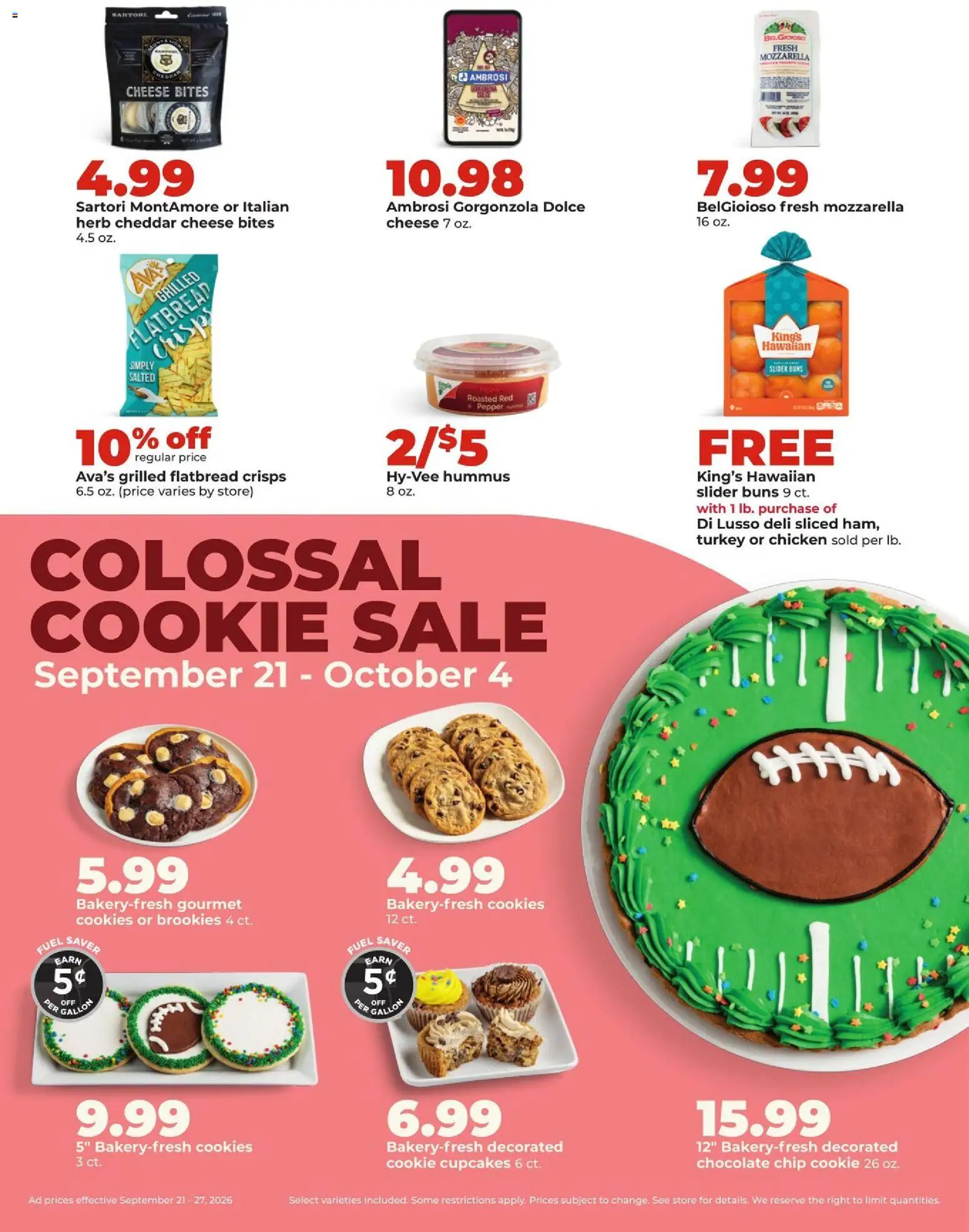 HyVee Weekly Ad - valid from 09/21/2026 | Page: 15 | Products: Turkey, Chicken, Cookies, Cheddar cheese