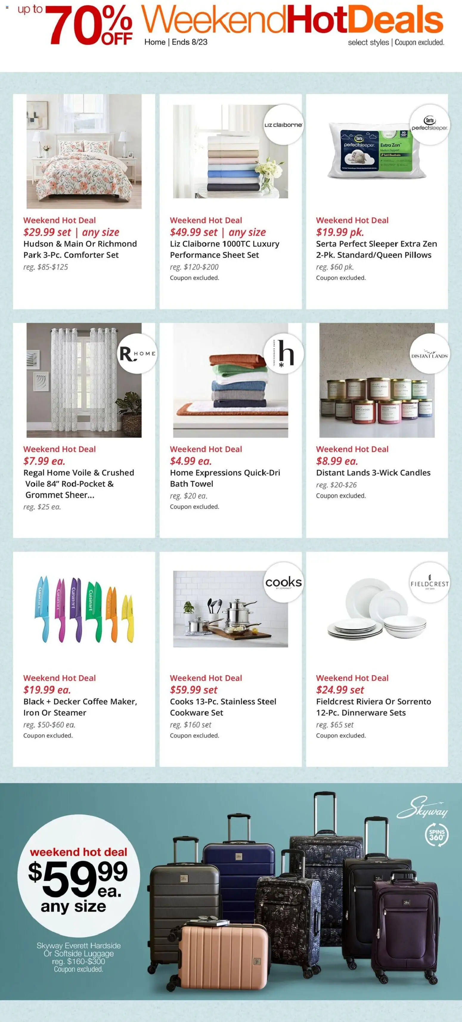 JCPenney Ad - valid from 08/21/2026 | Page: 6 | Products: Blush, Cookware set, Steamer, Iron