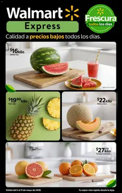 Vista previa de Walmart Express folleto Calidad a precios bajos, nuevo folleto de la tienda, válido en México a partir del 05.05.2026