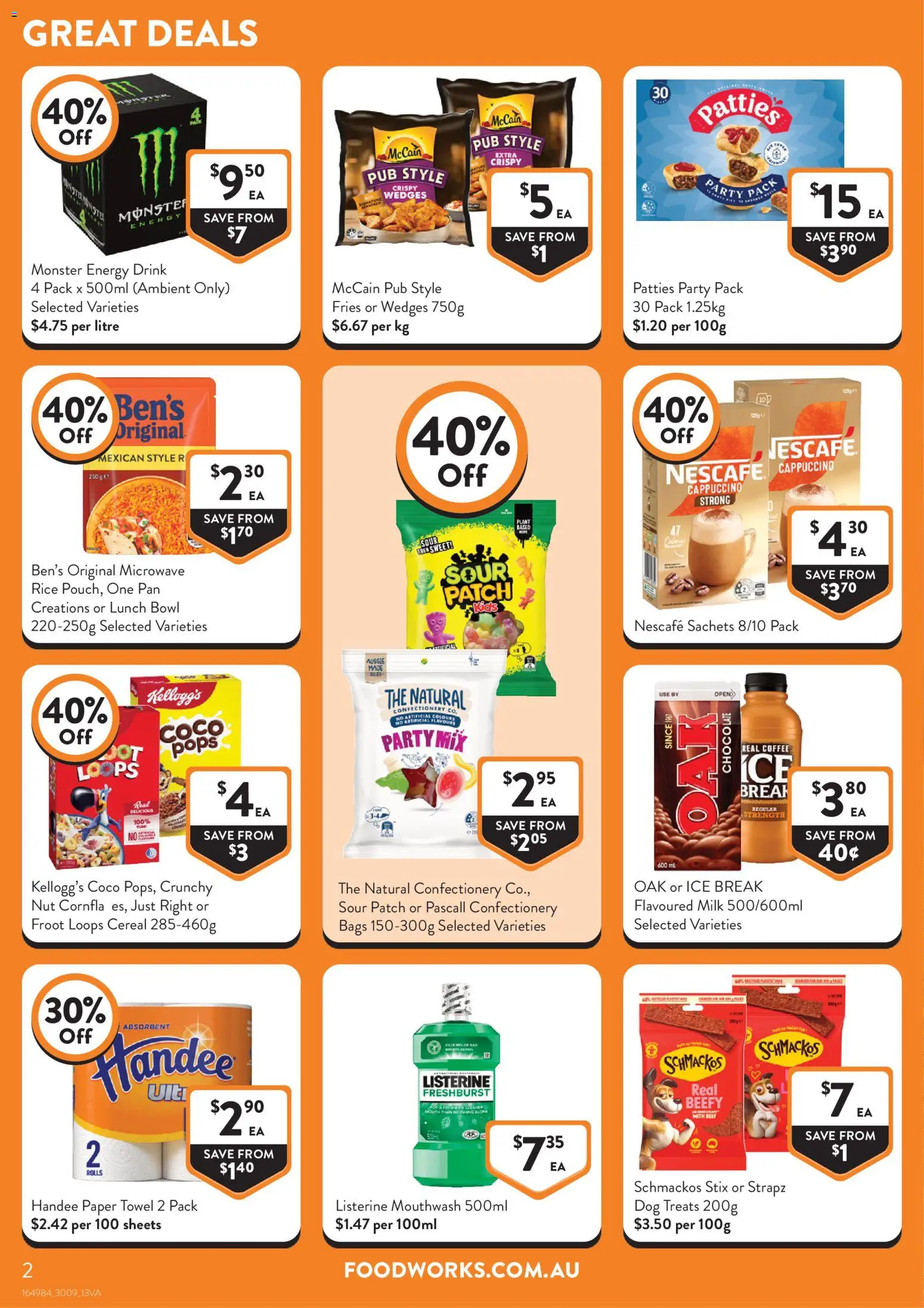 Foodworks catalogue - valid from 30/09/2026 | Page: 2 | Products: Energy drink, Cereal, Cappuccino, Nescafe