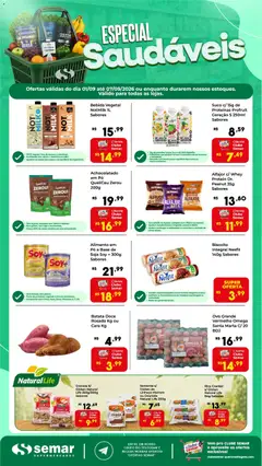 Semar Supermercado ofertas Especial Saudáveis - Pré-Visualização do folheto da loja Semar Supermercado, válido de 01/09/2026