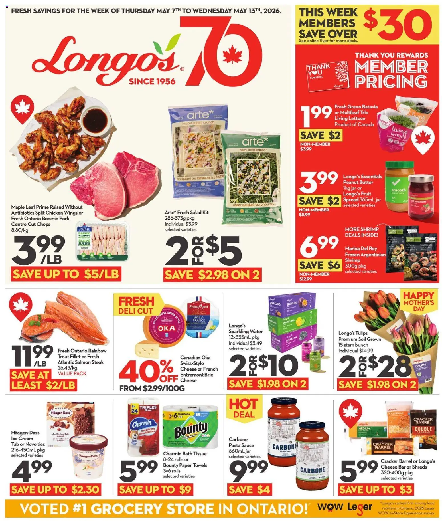 Longo's flyer valid from 07.05.2026 | Page: 1 | Products: Pasta, Cream, Ice cream, Chocolate