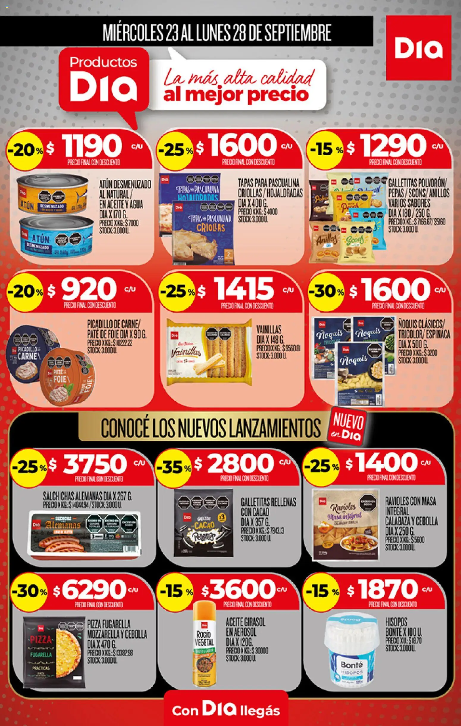 Supermercado DIA - Especial Dia │ válido desde el 23/09/2026 | Página: 1 | Productos: Aceite, Agua, Paté, Cacao