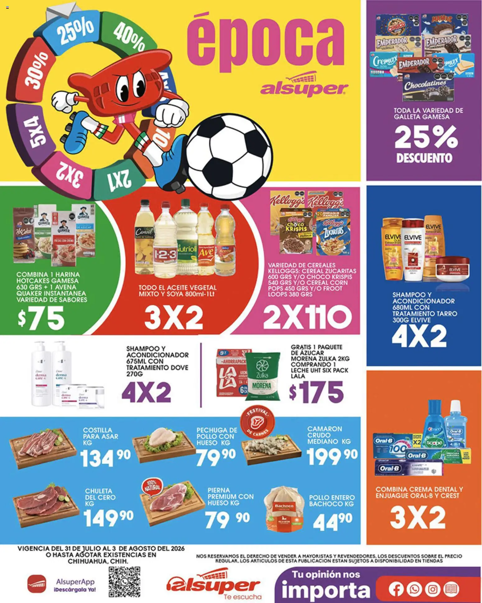 Nuevas ofertas de Alsuper válidas en toda la República Mexicana desde el 31/07/2026. ¡Encuentra las mejores ofertas en Alsuper folleto! | Página: 1 | Productos: Pollo, Crema, Cereales, Té