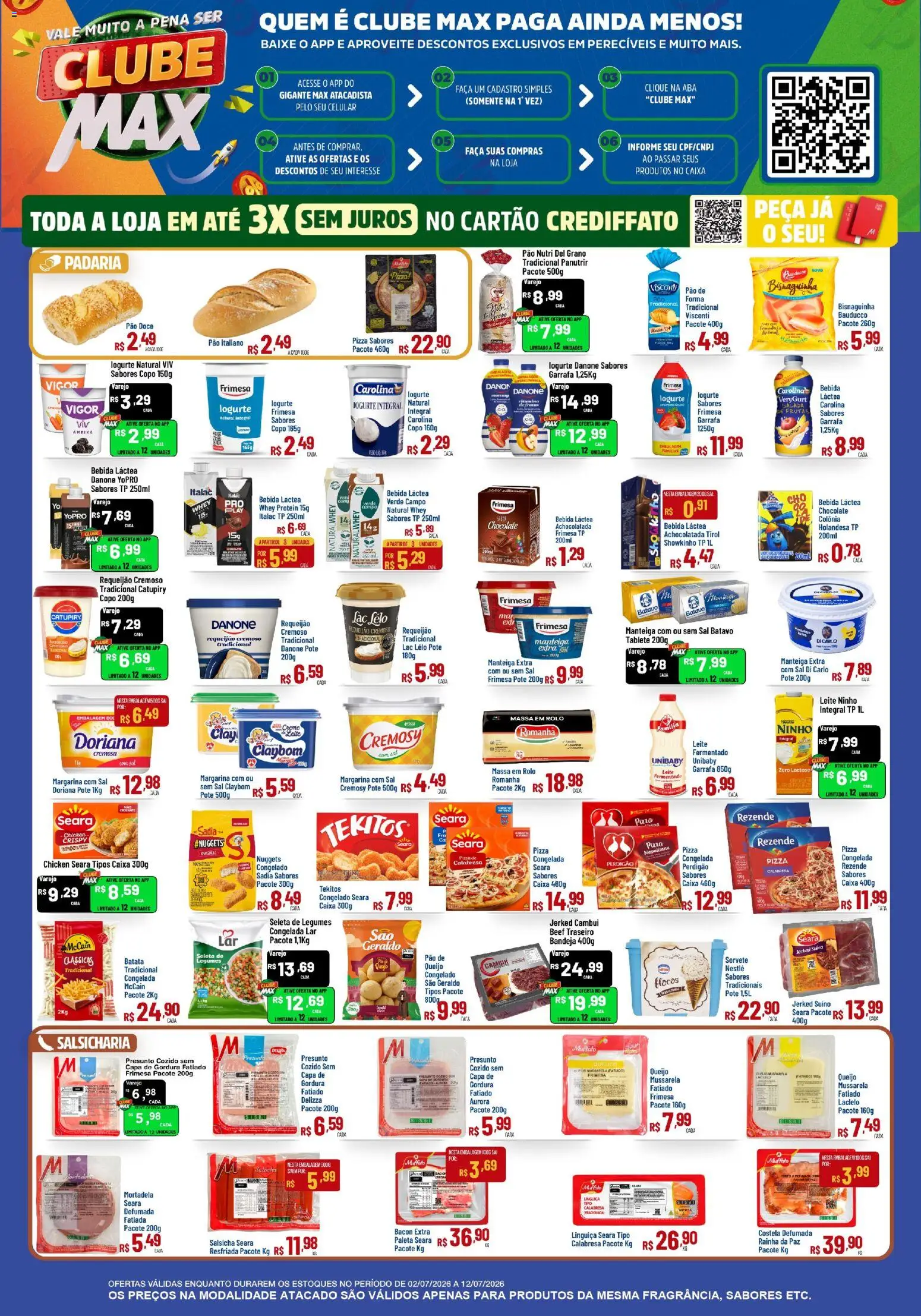 Max Atacadista Folheto - válido de 02/07/2026 | Página: 5 | Produtos: Pizza Rezende, Linguiça, Queijo, Requeijão