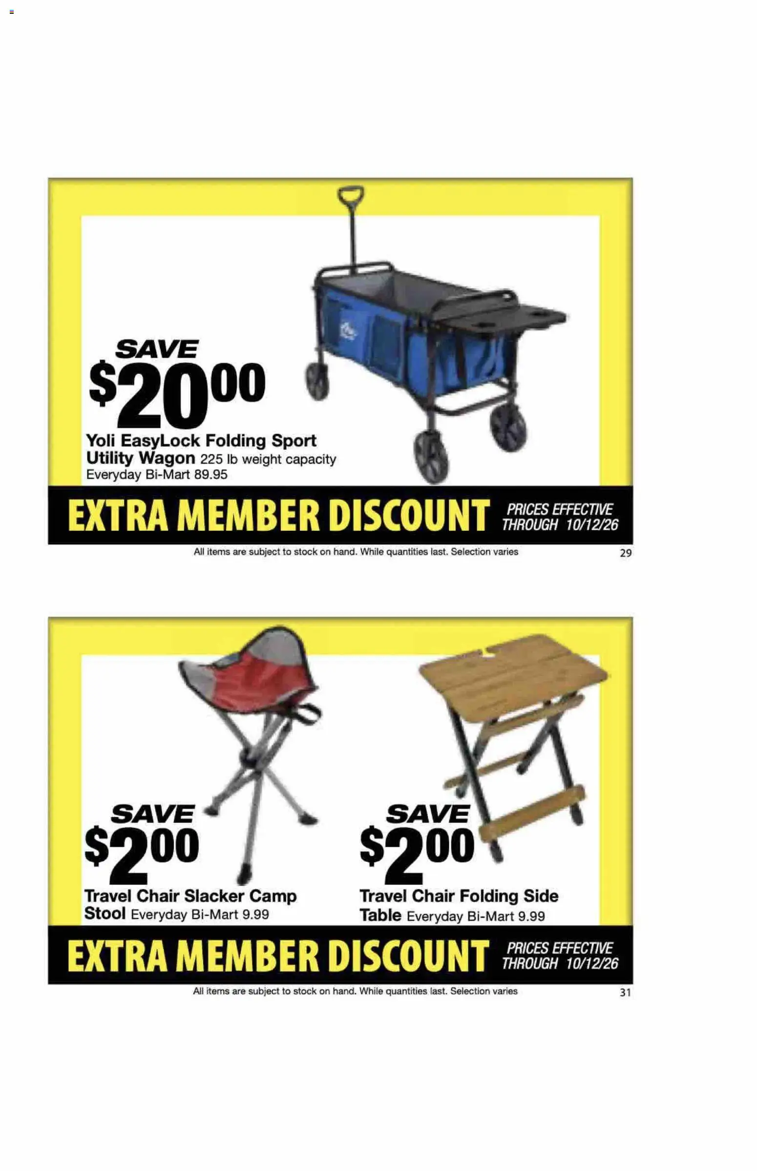 Bi-Mart Extra Member Discount Book - valid from 09/28/2026 | Page: 17 | Products: Table, Chair, Weight