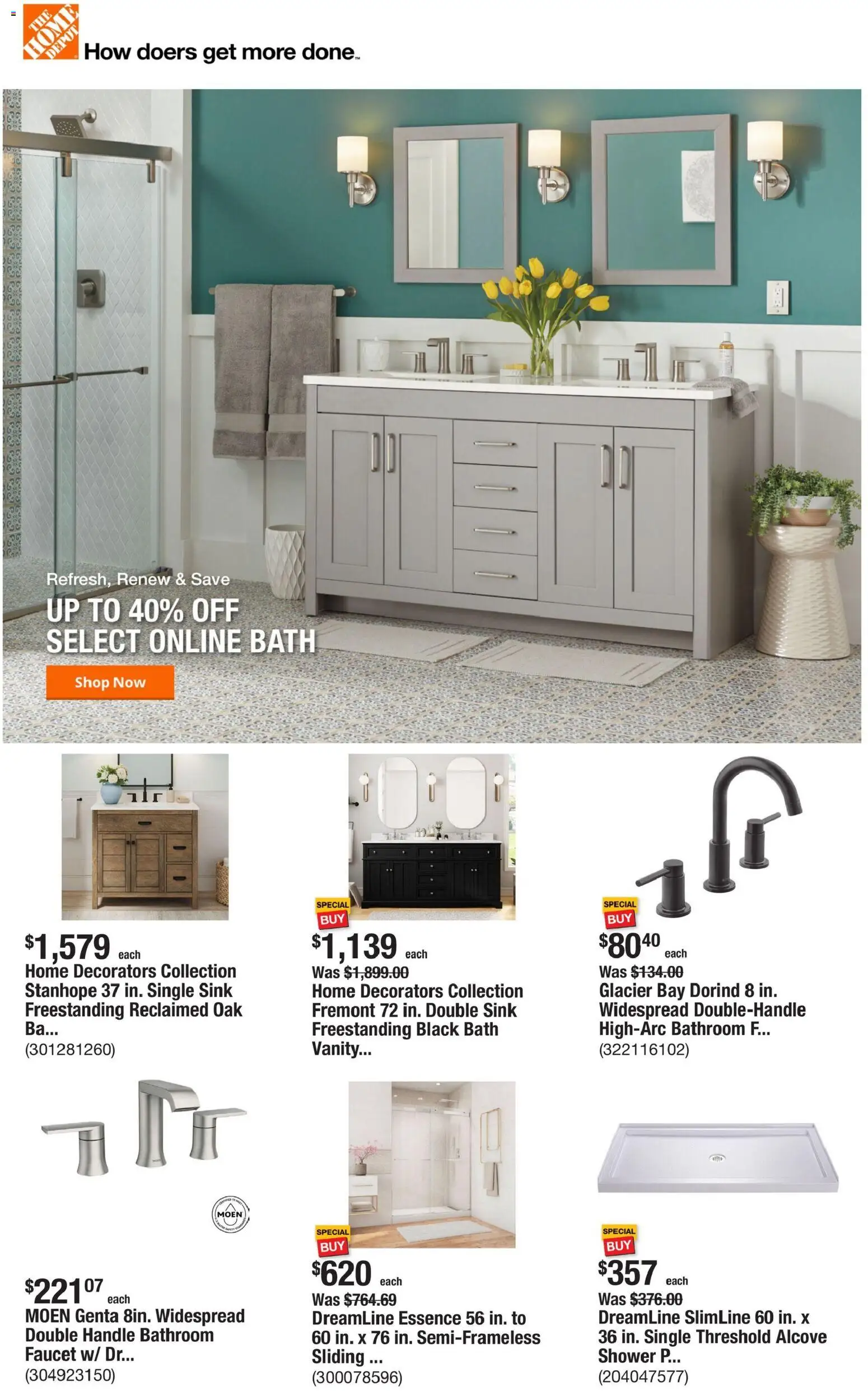 Home Depot Weekly Ad - valid from 08/13/2026 | Page: 1 | Products: Bath, Shower
