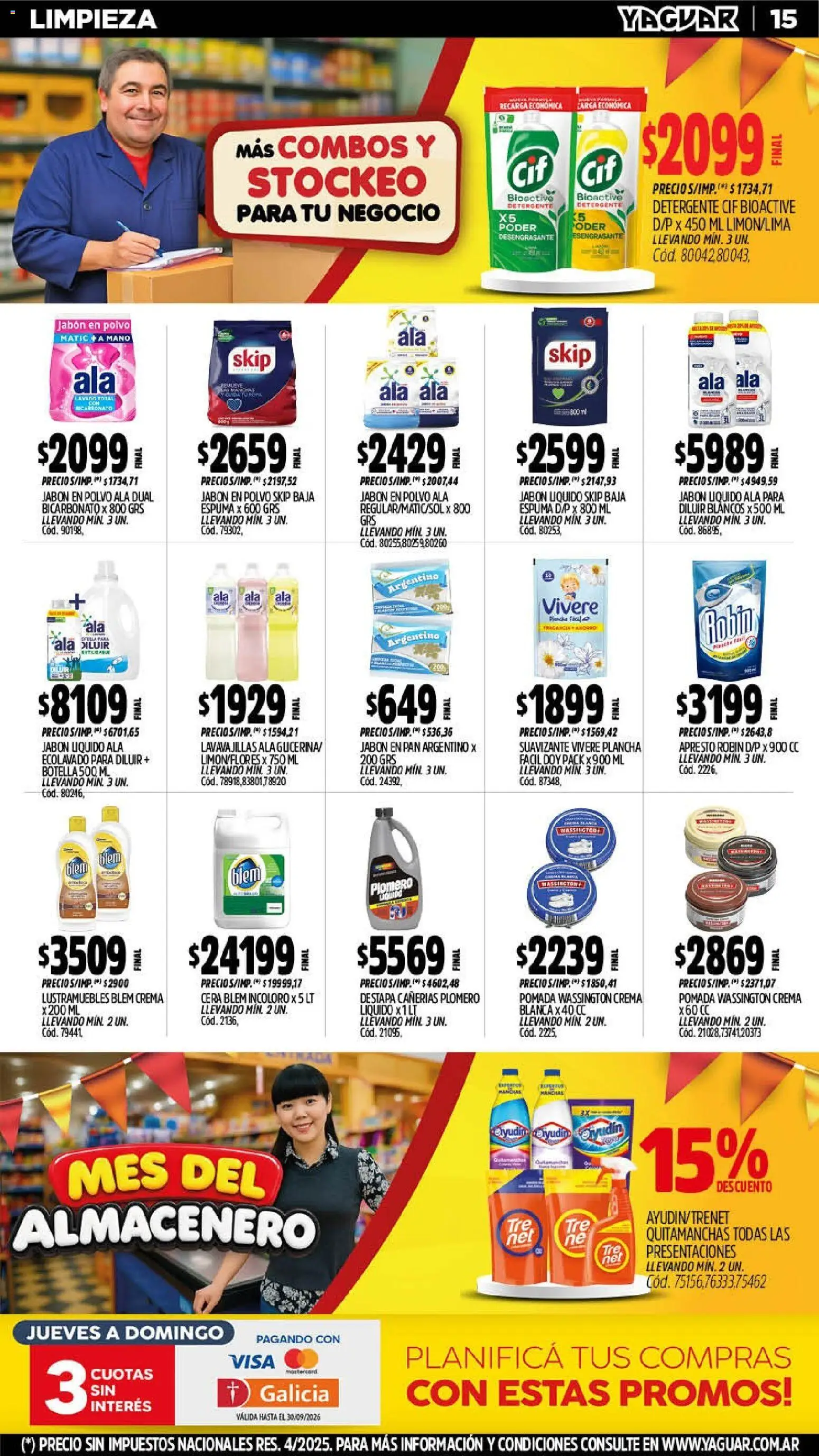 Yaguar - Oferta Semanal San Juan │ válido desde el 07/09/2026 | Página: 15 | Productos: Pomada, Lavavajillas, Jabón en polvo, Plancha