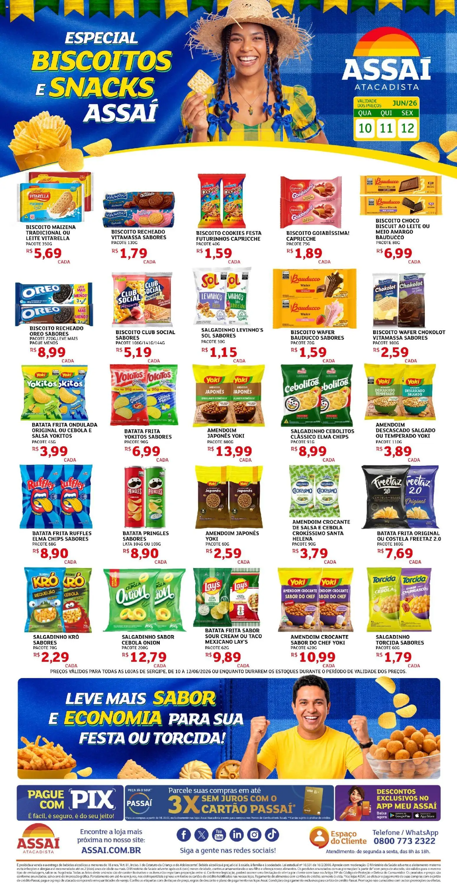 Assaí Atacadista Folheto - válido de 10.06.2026 | Página: 1 | Produtos: Amendoim, Cebola, Biscoitos, Batata frita