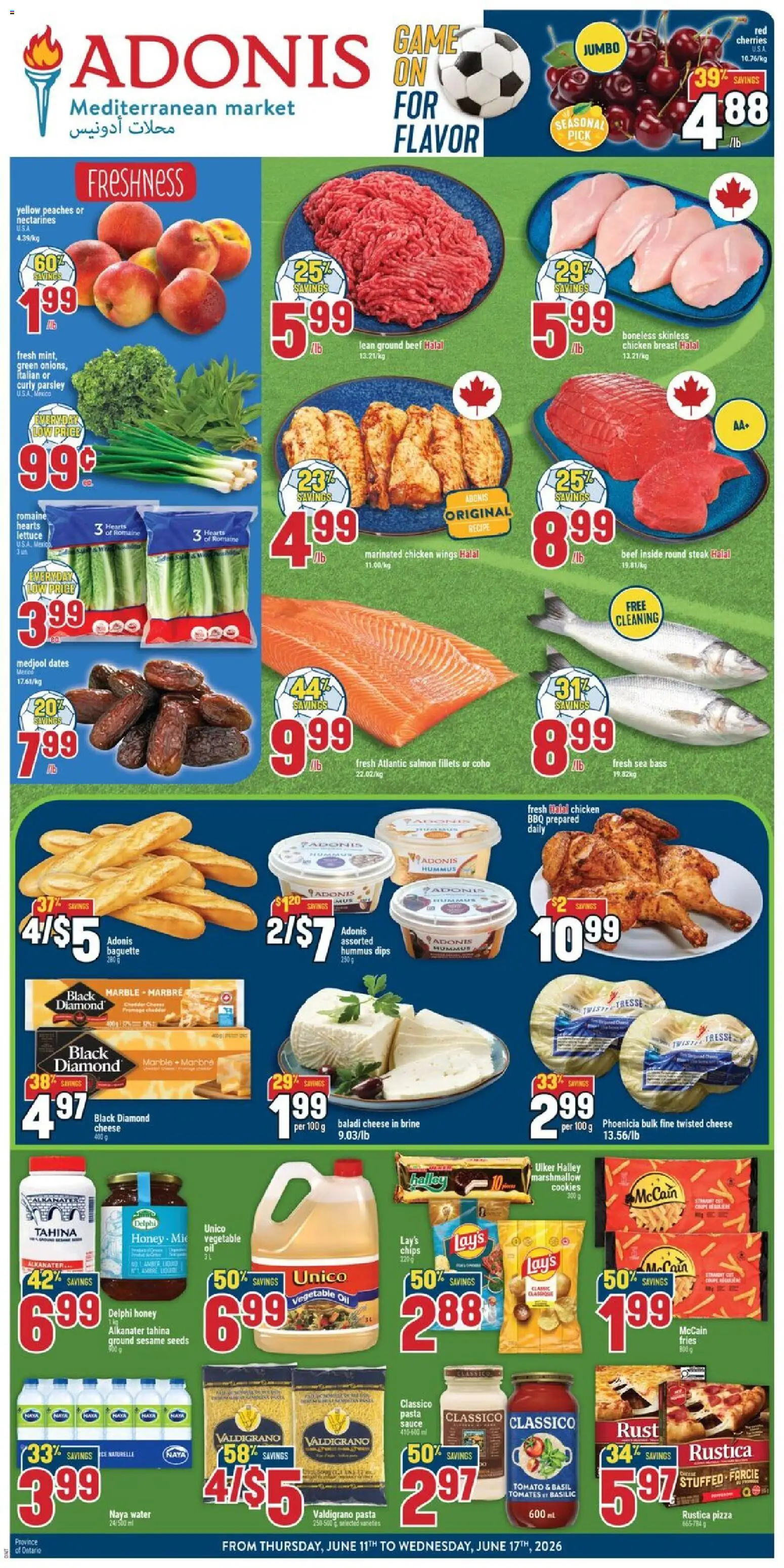 Adonis flyer valid from 11.06.2026 | Page: 1 | Products: Beef, Chips, Game, Oil