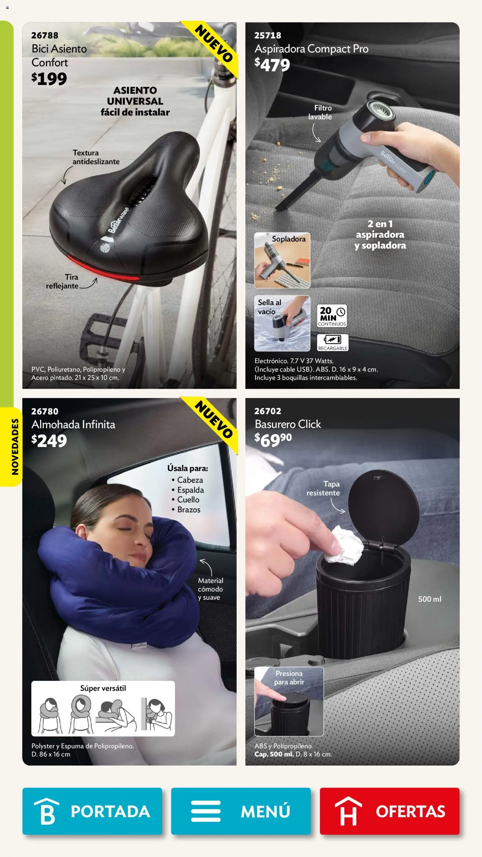 Nuevas ofertas de Betterware válidas en toda la República Mexicana desde el 29/06/2026. ¡Encuentra las mejores ofertas en Betterware campaña 7 2026! | Página: 99 | Productos: Espuma, Cable, Aspiradora, Almohada