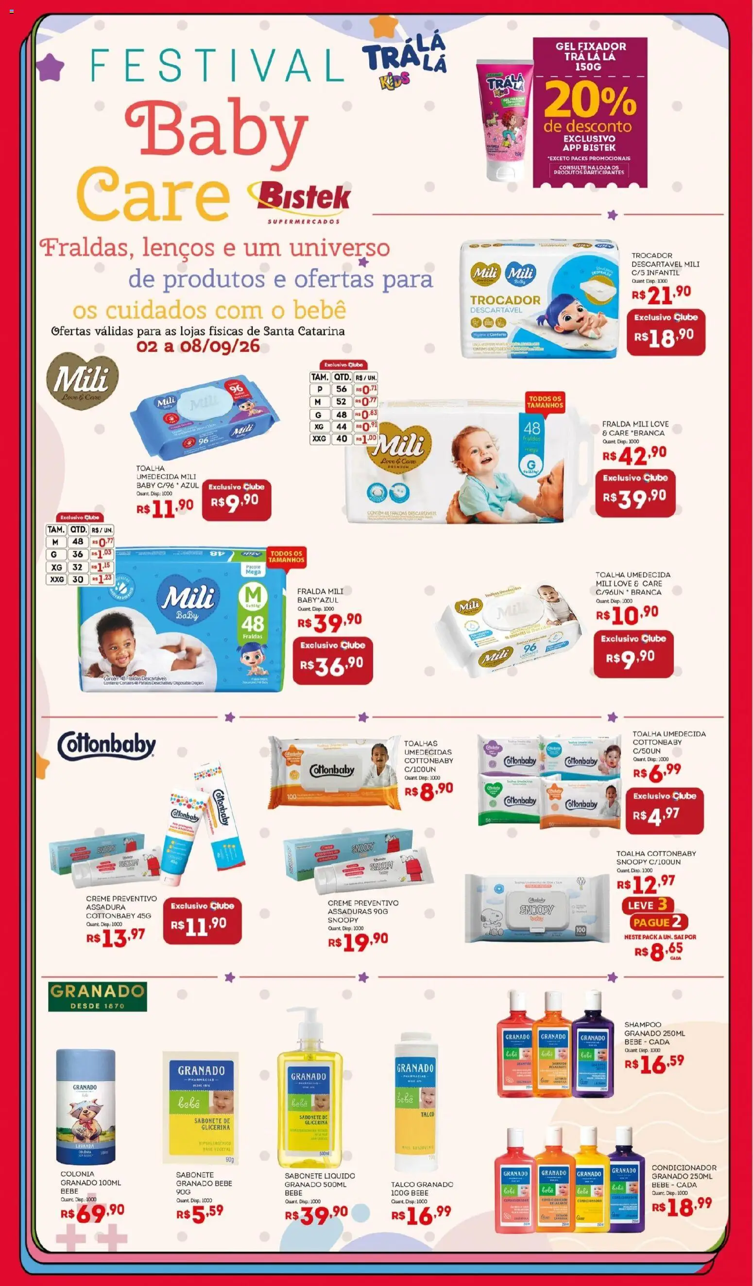Bistek Supermercados Folheto - válido de 02/09/2026 | Página: 2 | Produtos: Sabonete, Toalha umedecida, Sabonete líquido, Fixador