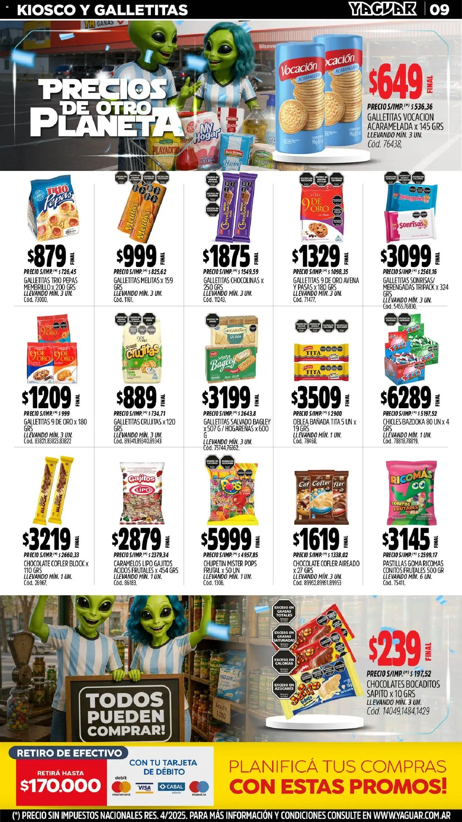 Yaguar - Oferta Semanal General Roca │ válido desde el 29/06/2026 | Página: 11 | Productos: Galletitas, Chicles, Cebolla, Avena