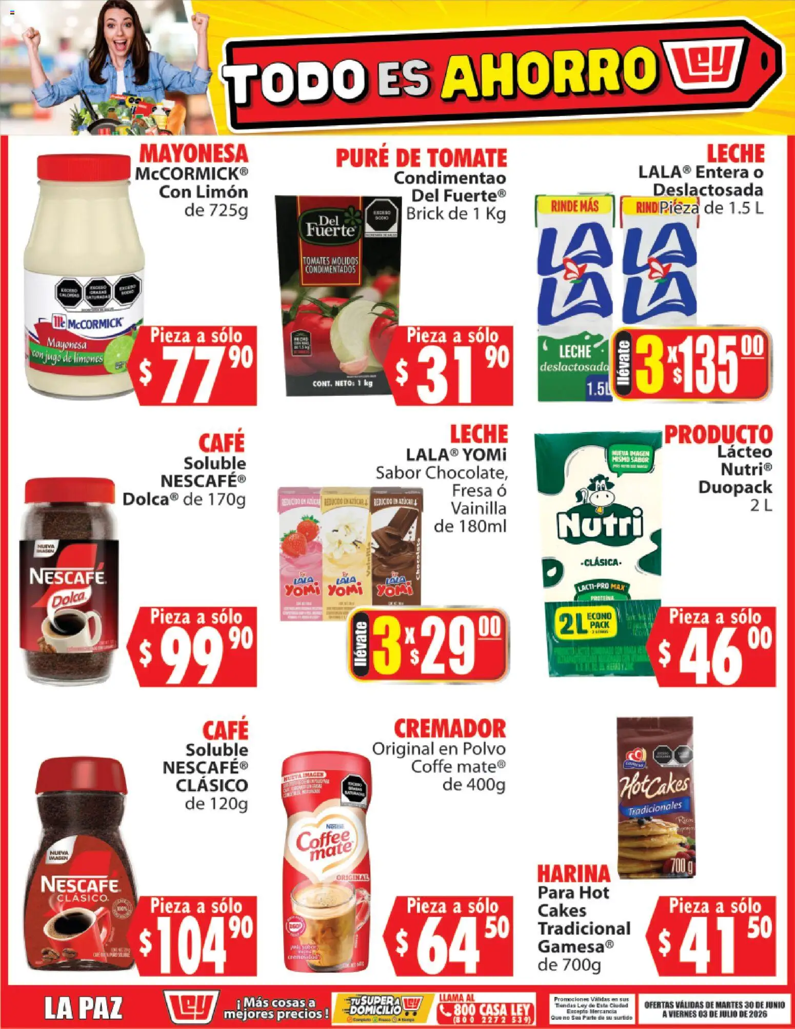 Nuevas ofertas de Casa Ley válidas en toda la República Mexicana desde el 30/06/2026. ¡Encuentra las mejores ofertas en Casa Ley folleto Todo es ahorro! | Página: 2 | Productos: Mayonesa, Tomate, Leche, Tomates