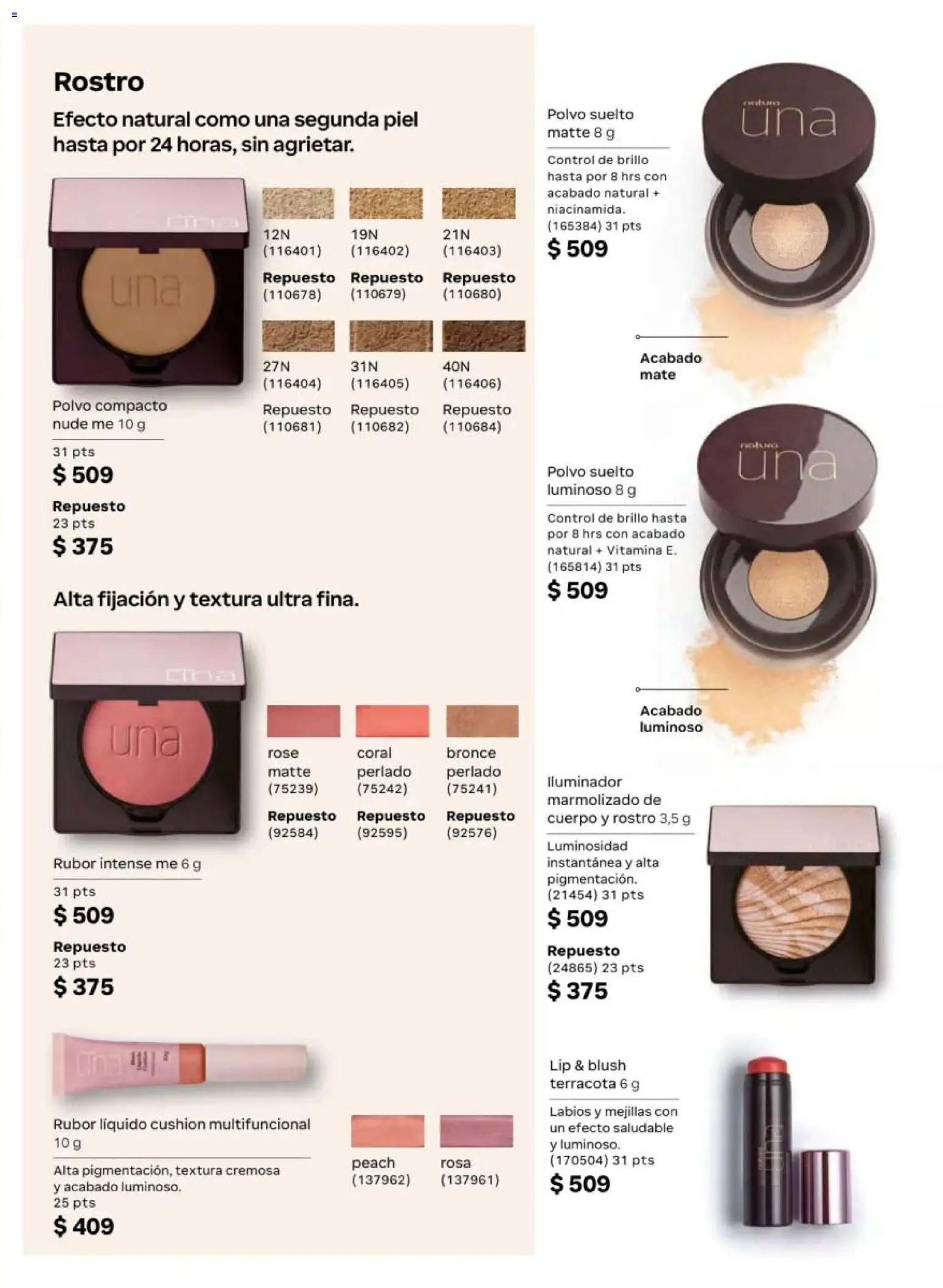 Nuevas ofertas de Natura válidas en toda la República Mexicana desde el 24.04.2026. ¡Encuentra las mejores ofertas en Natura campaña 7 2026! | Página: 59 | Productos: Brillo, Polvo compacto, Mate, Rubor
