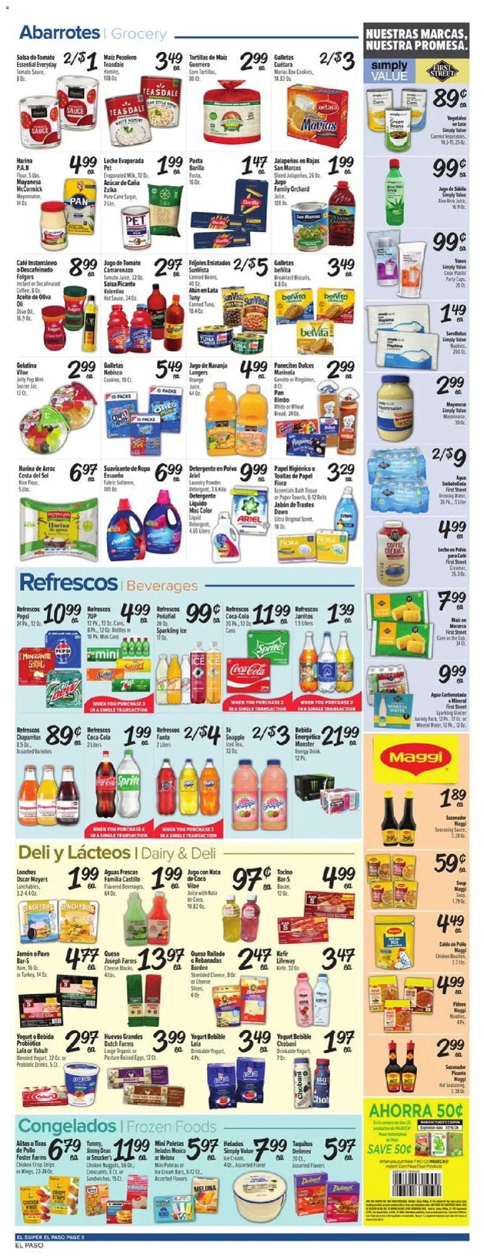 El Super Weekly Ad - valid from 07/08/2026 | Page: 2 | Products: Box, Powder, Coffee, Pasta