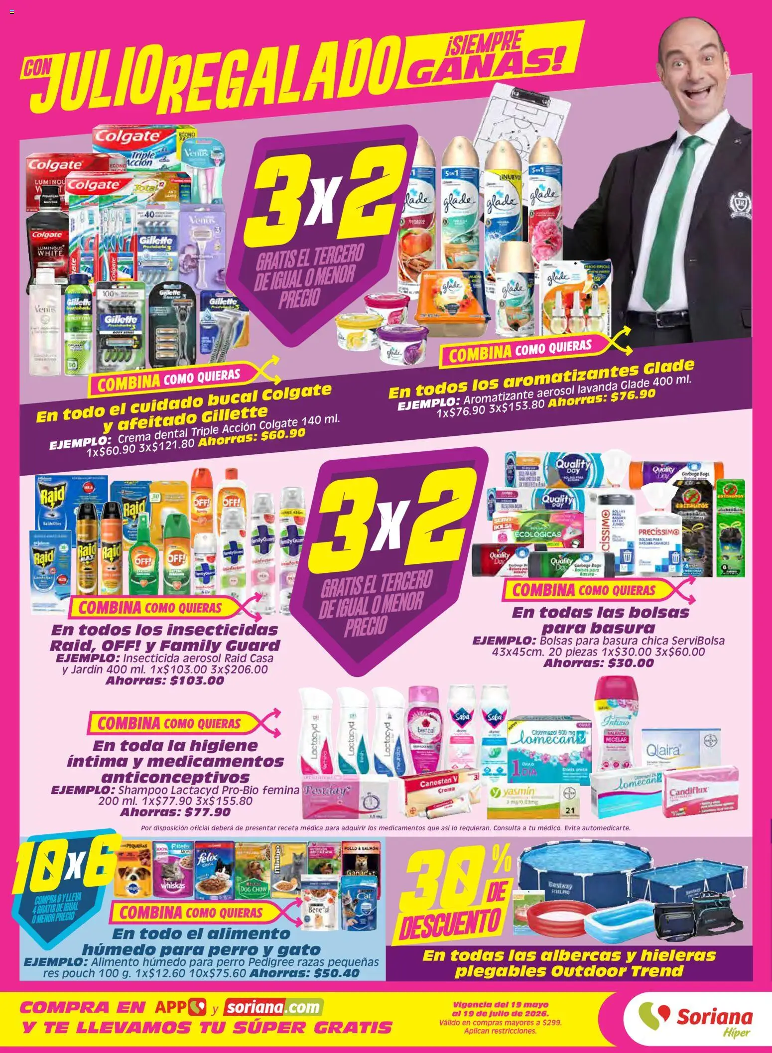 Nuevas ofertas de Soriana válidas en toda la República Mexicana desde el 05.06.2026. ¡Encuentra las mejores ofertas en Soriana Julio Regalado Híper Nacional! | Página: 6 | Productos: Crema, Bolsa, Res, Insecticida